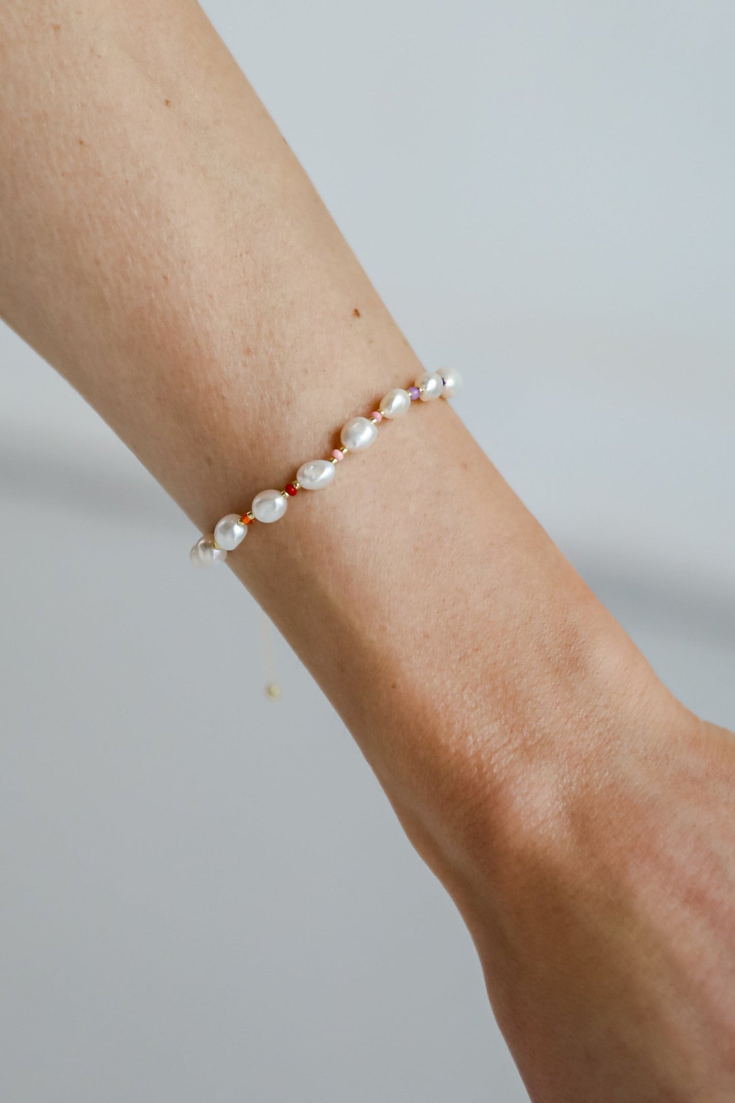FINAL SALE - Amber White Pearl Bracelet