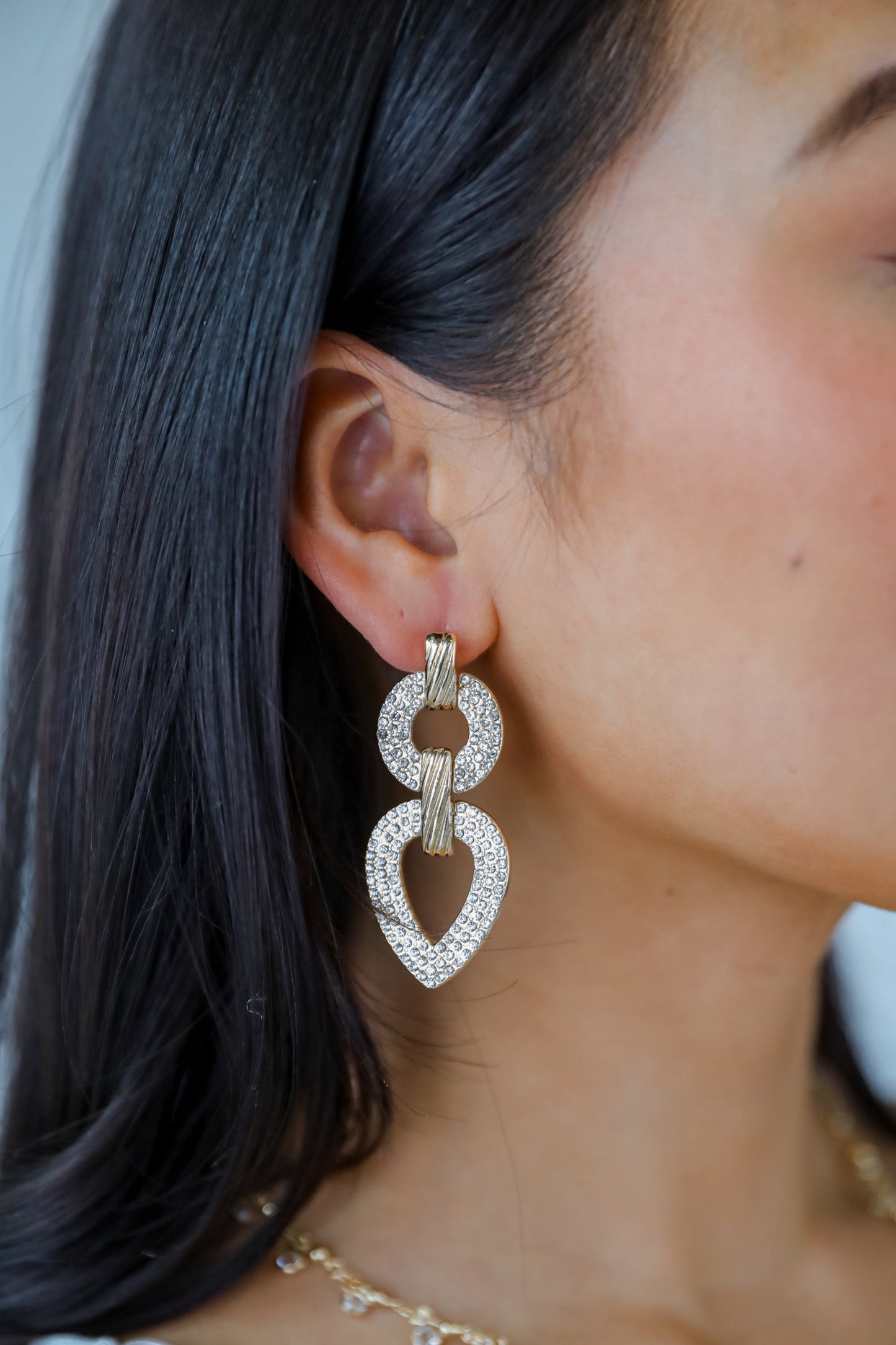 Quinn Gold Rhinestone Statement Earrings