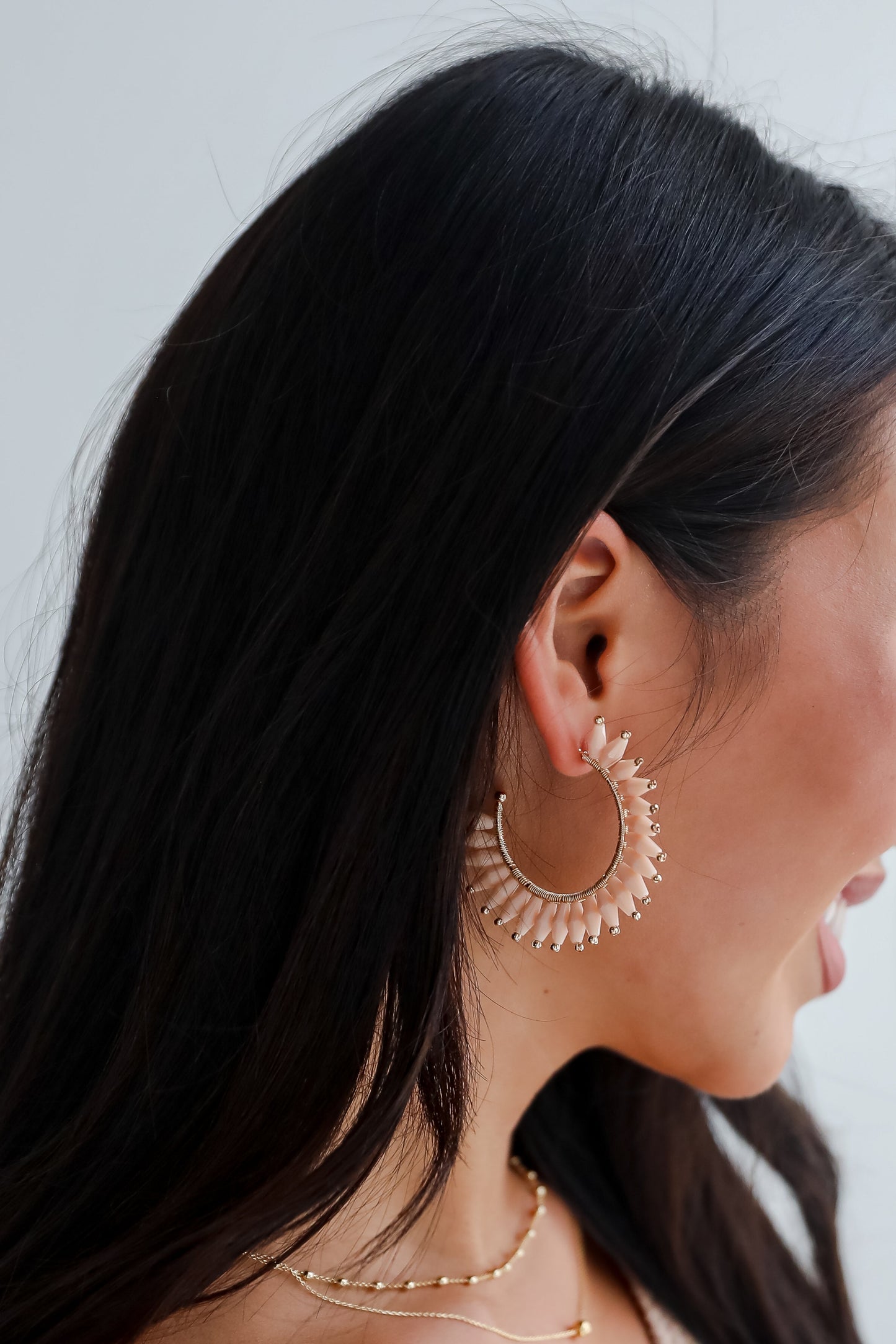 FINAL SALE - Brynne Beaded Hoop Earrings