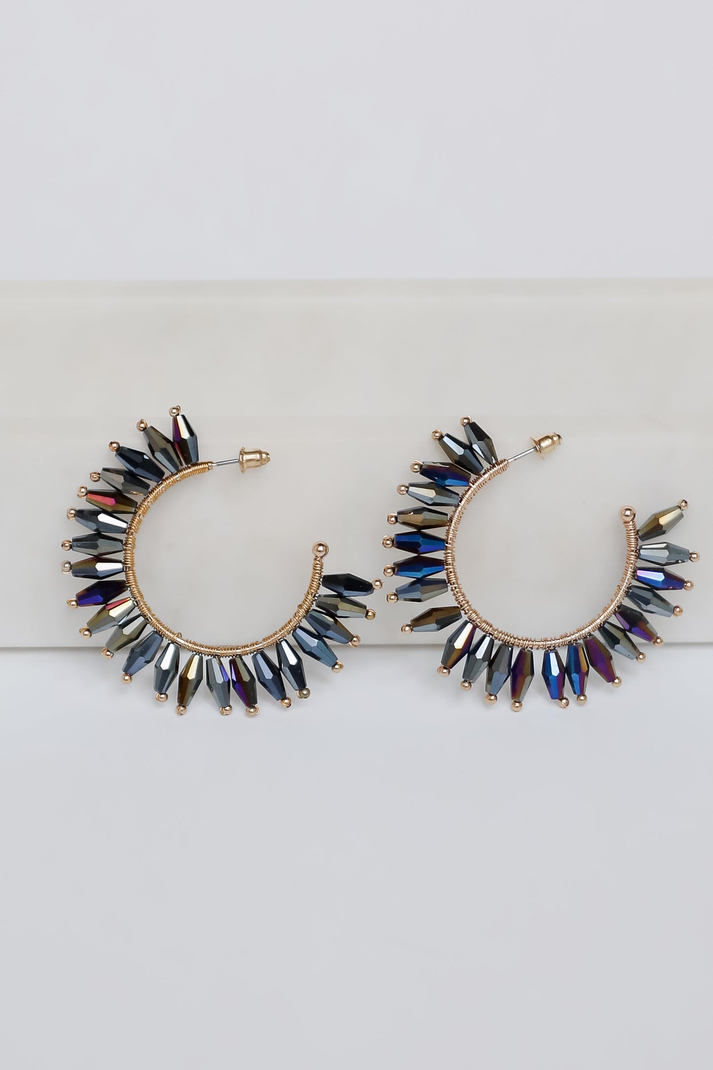 FINAL SALE - Brynne Beaded Hoop Earrings