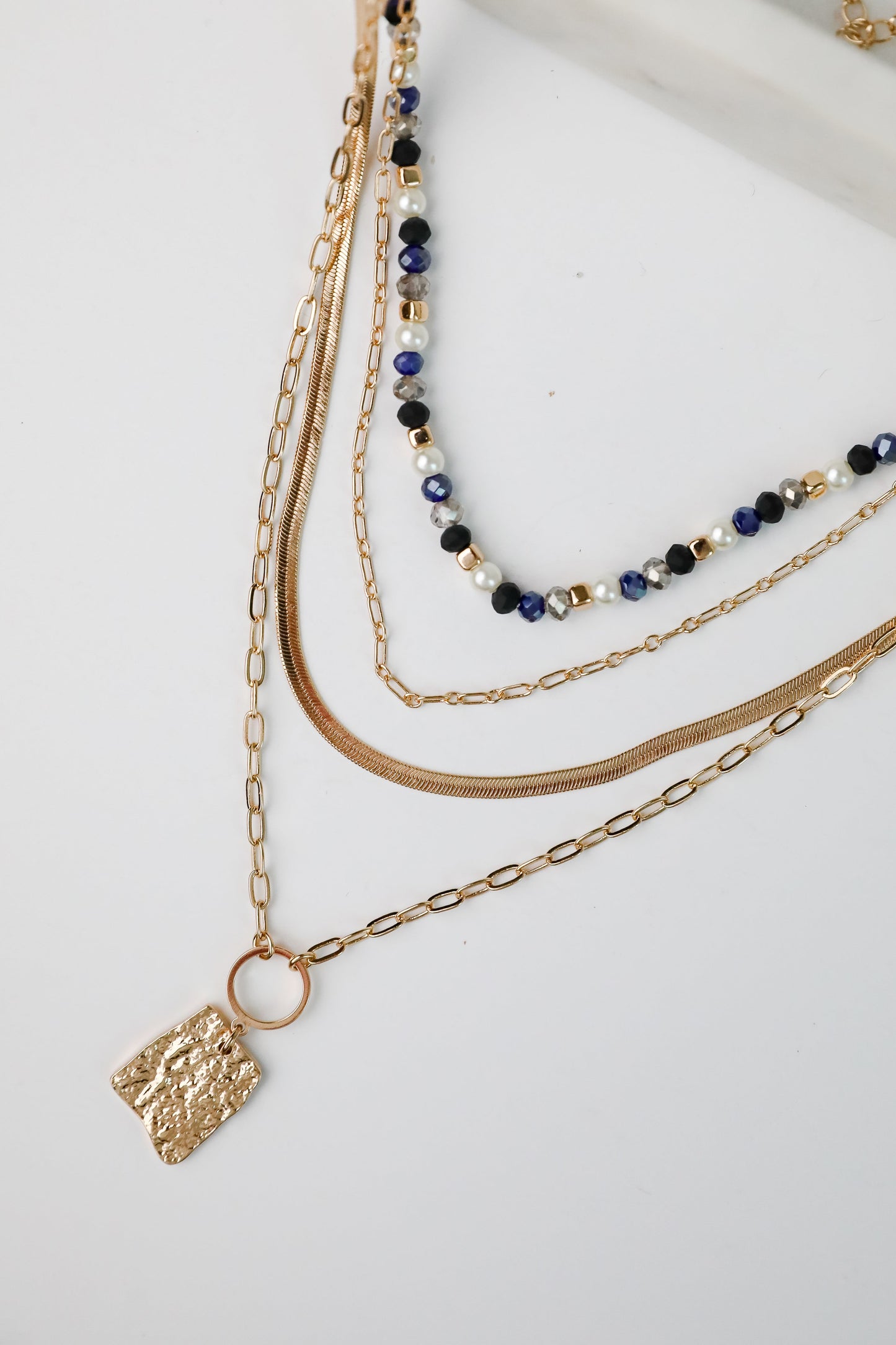 FINAL SALE - Elena Blue Layered Chain Necklace