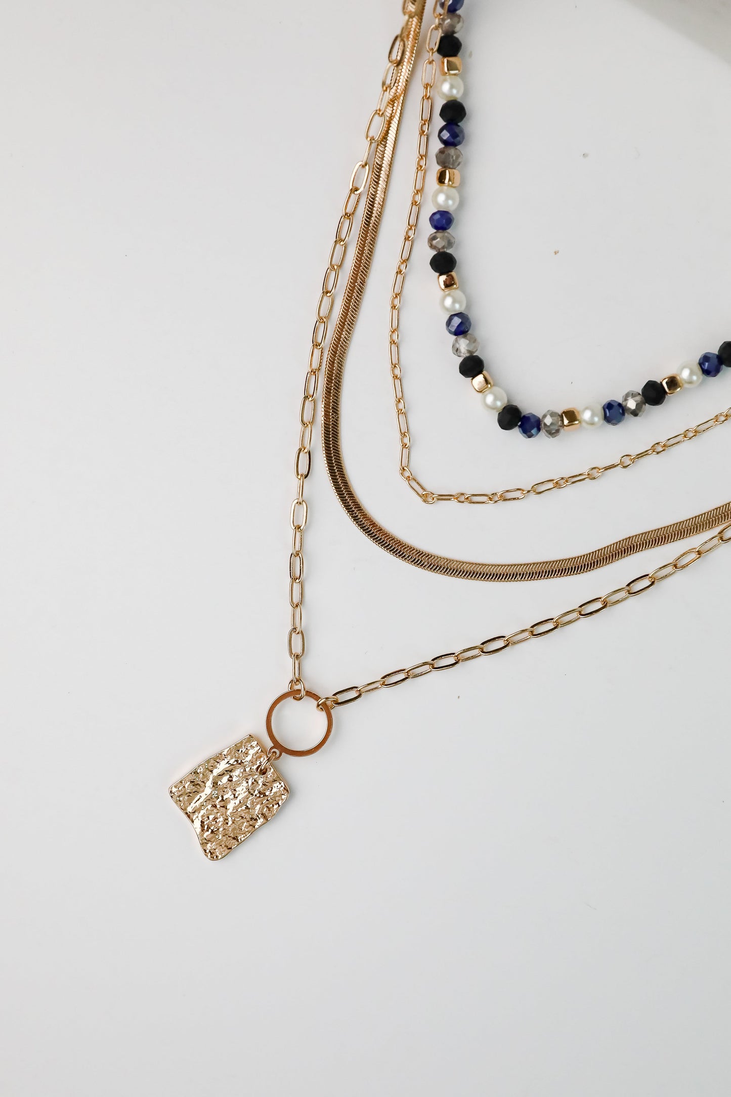 FINAL SALE - Elena Blue Layered Chain Necklace