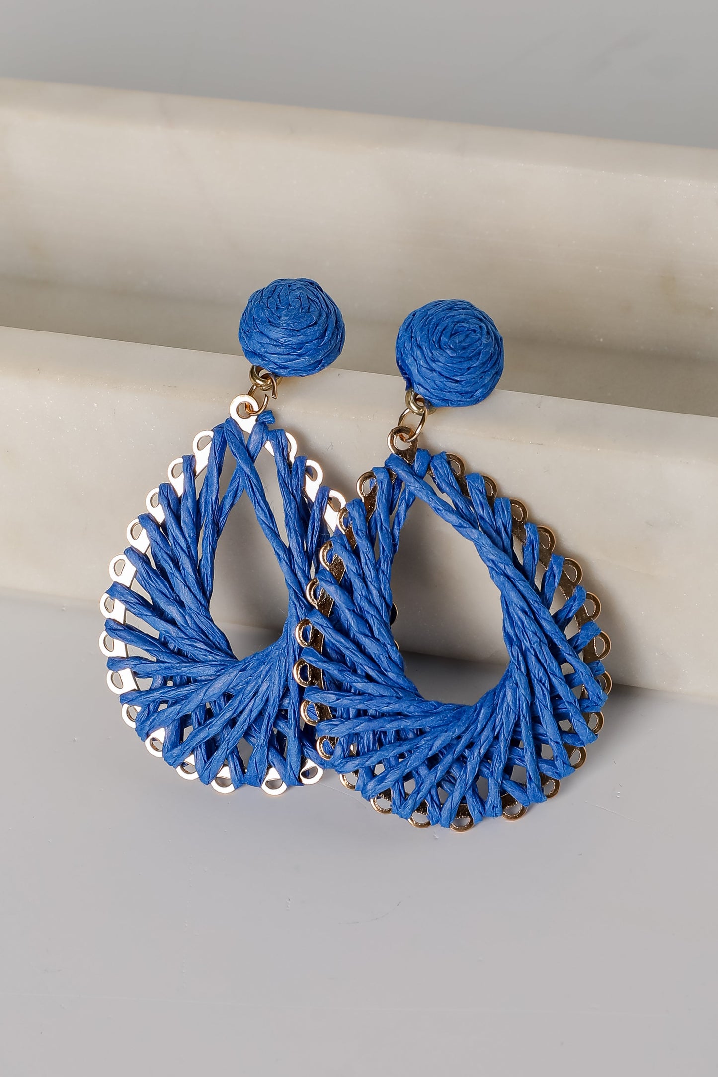 FINAL SALE - Ella Straw Teardrop Earrings