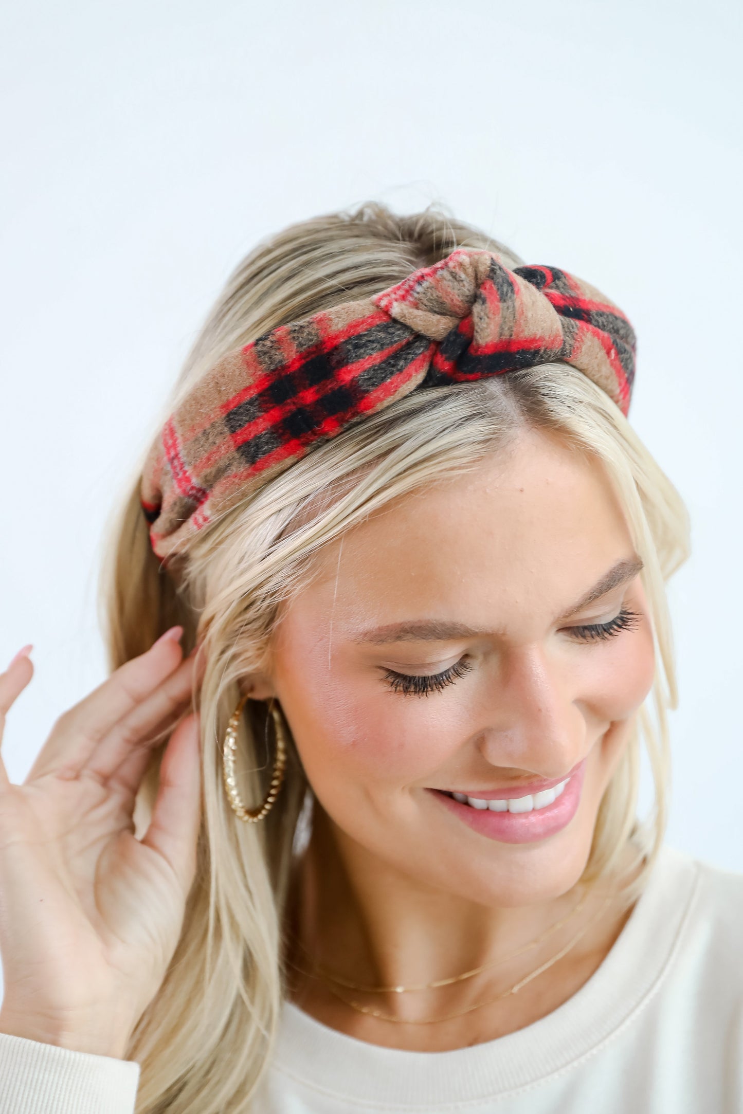 FINAL SALE - Precious Energy Plaid Knotted Headband
