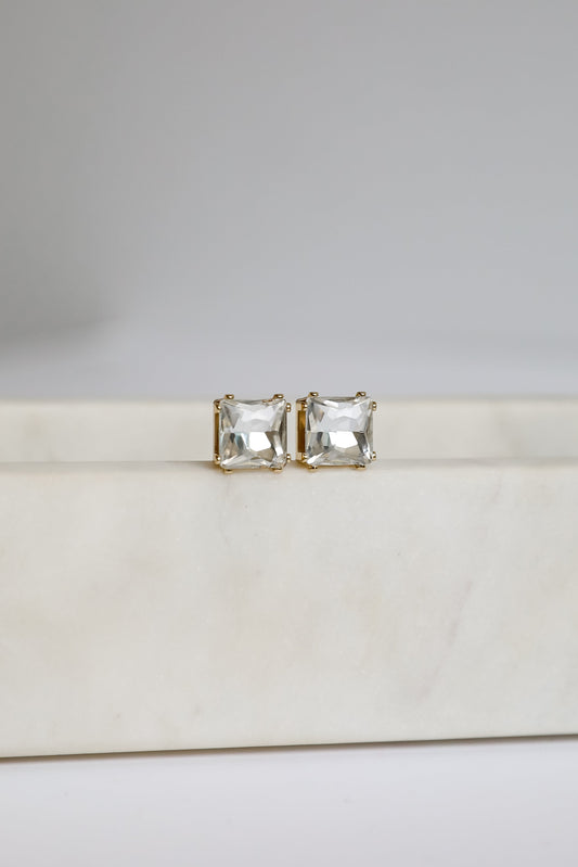 FINAL SALE - Selena Clear Gemstone Stud Earrings