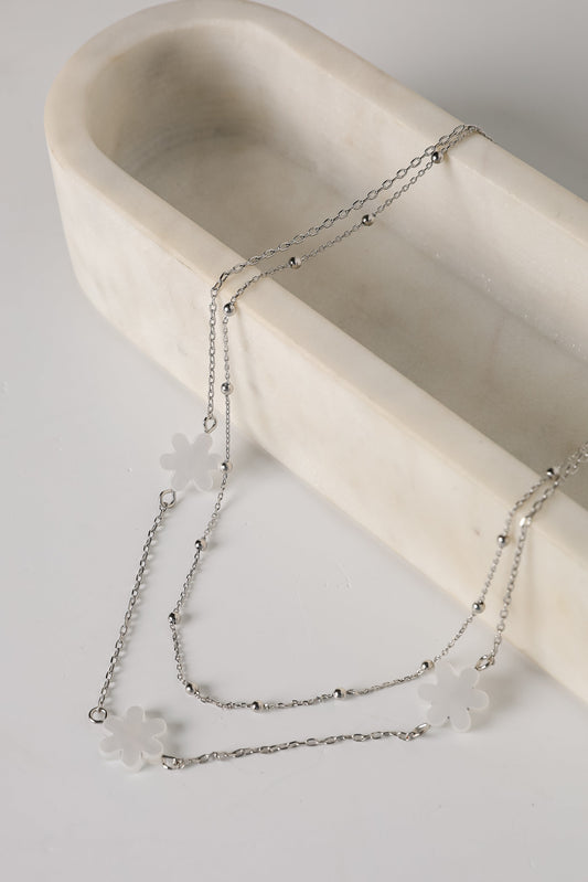 Alexa Cream Flower Charm Necklace