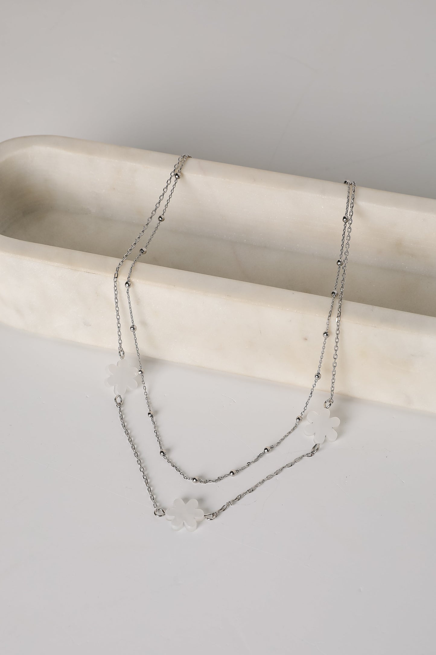 Alexa Cream Flower Charm Necklace