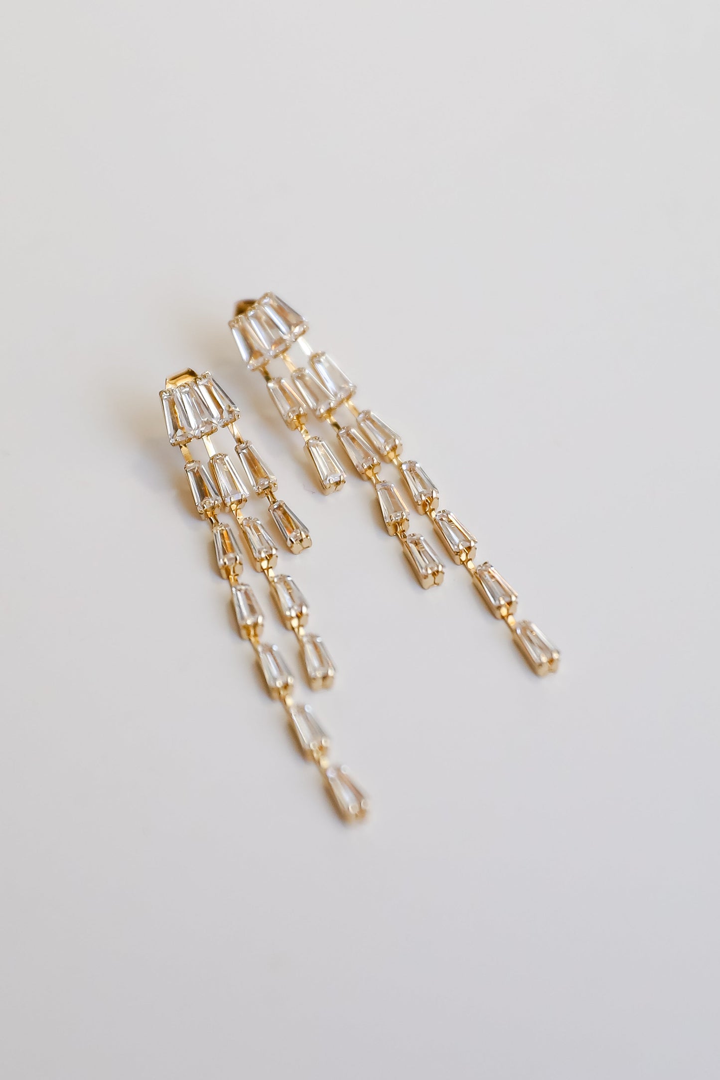 FINAL SALE - Blaire Gold Gemstone Chain Drop Earrings
