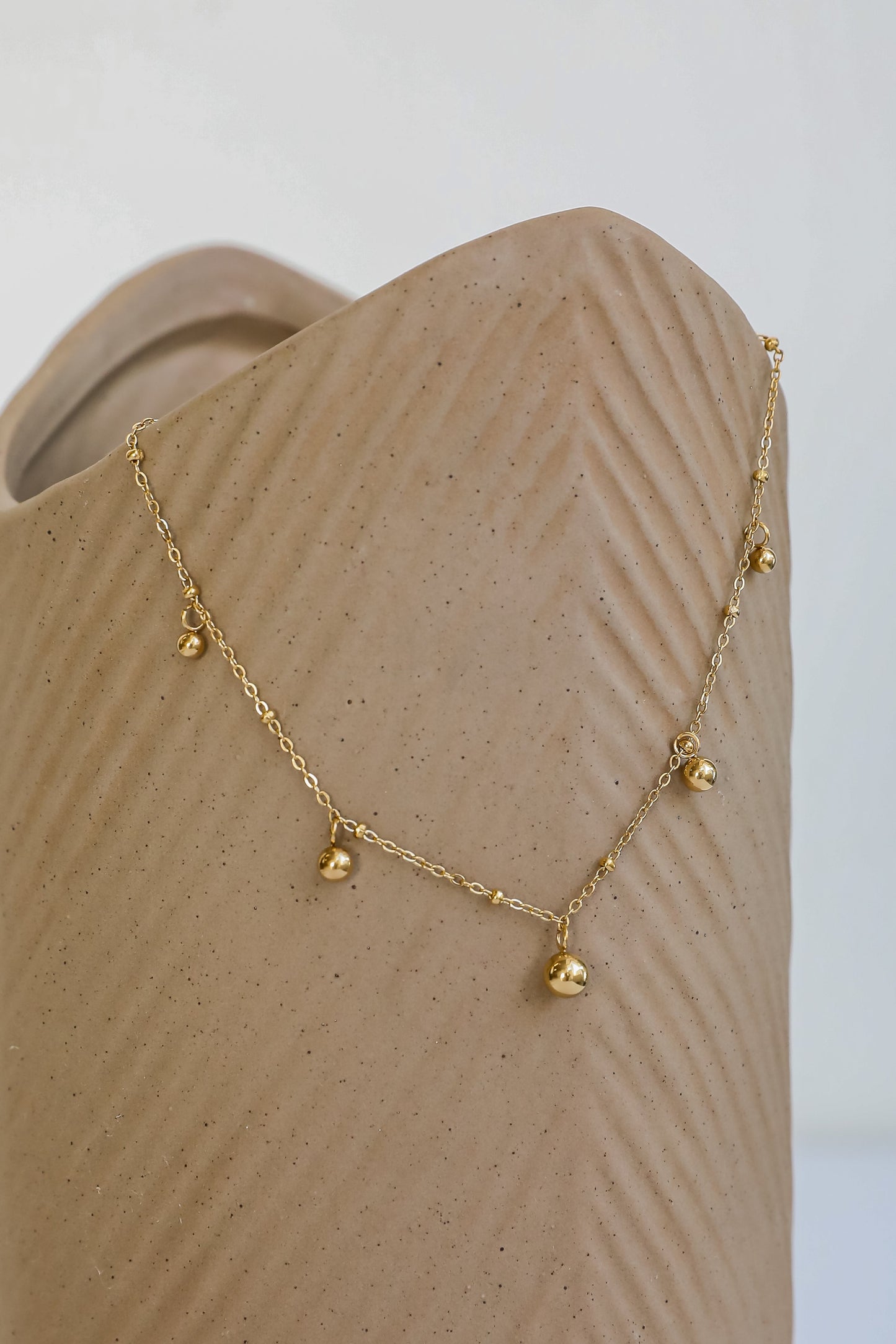 FINAL SALE - Sutton Gold Ball Charm Anklet
