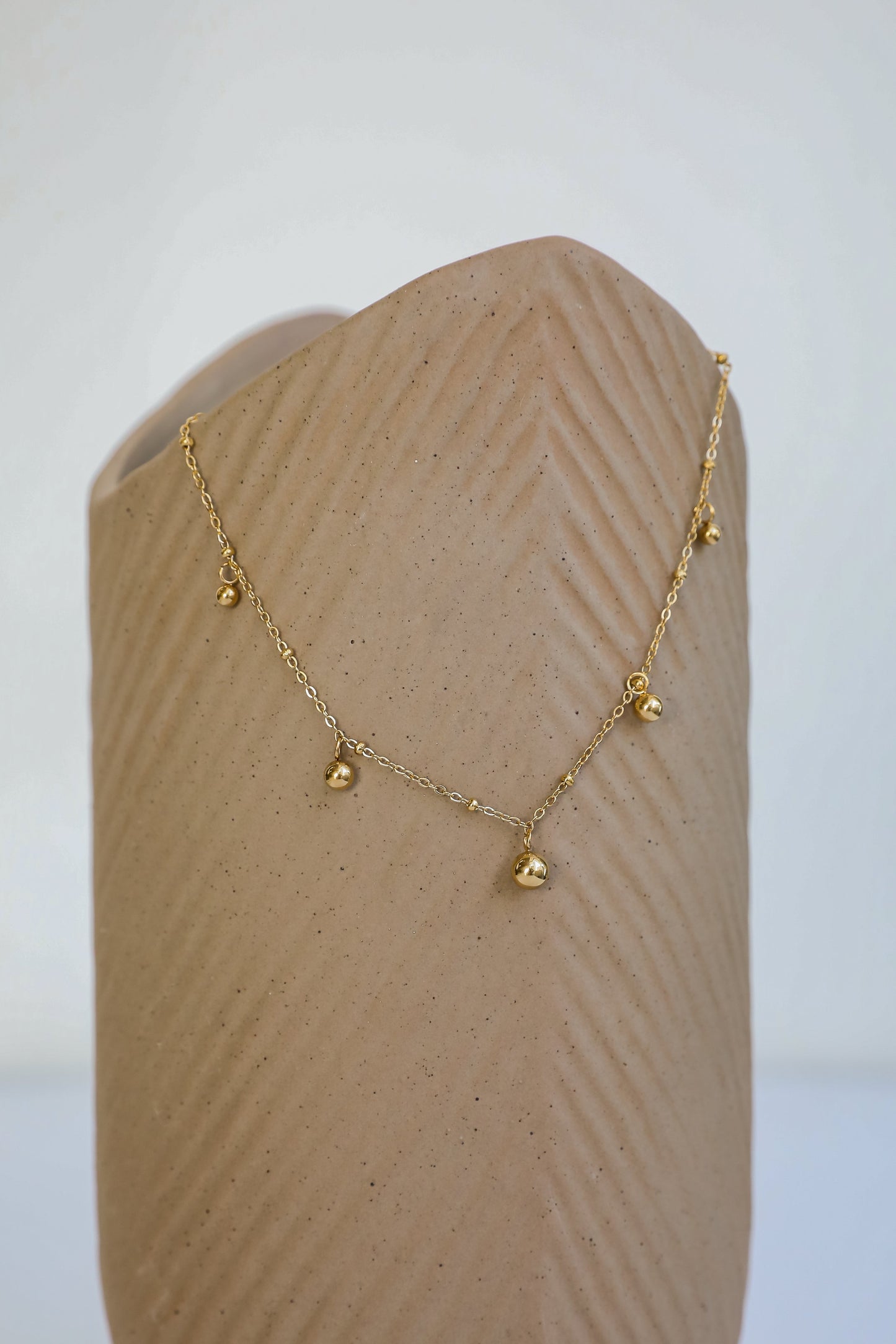 FINAL SALE - Sutton Gold Ball Charm Anklet