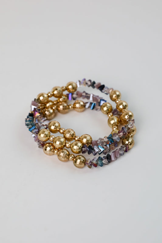 FINAL SALE - Alisha Gold Beaded Bracelet Set