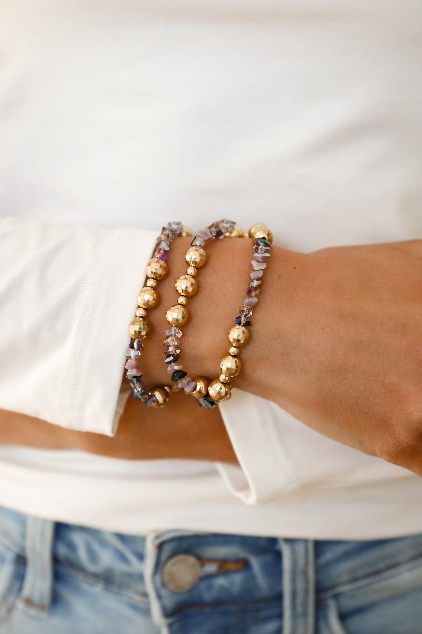 FINAL SALE - Alisha Gold Beaded Bracelet Set