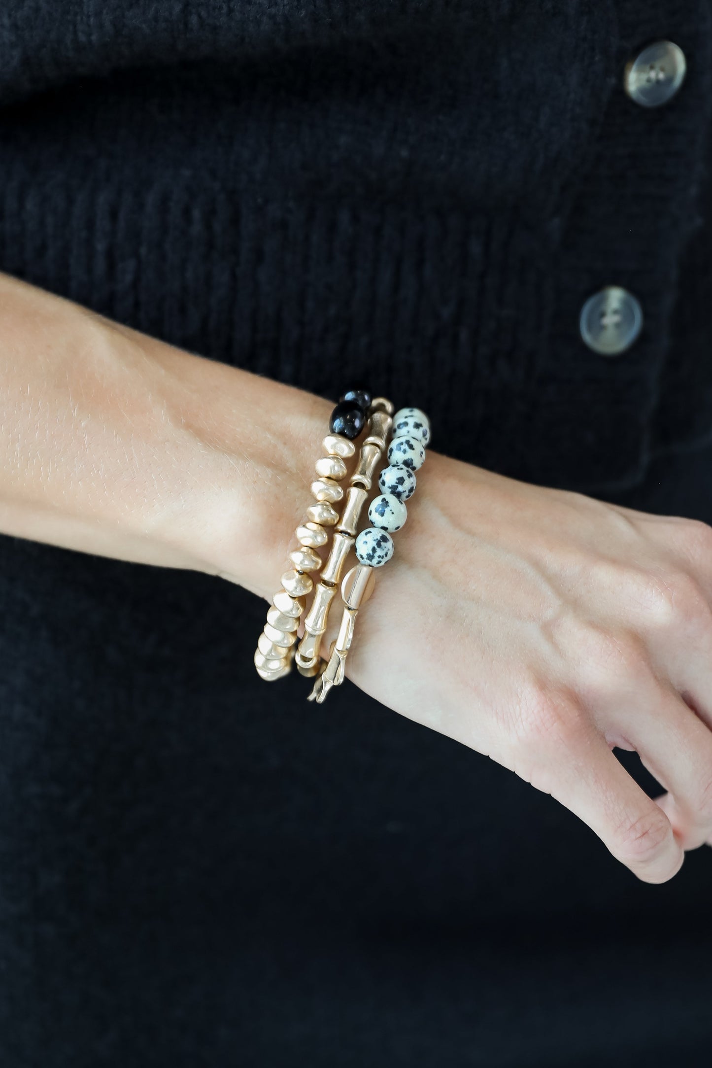 FINAL SALE - Reagan Gold Beaded Bracelet Set