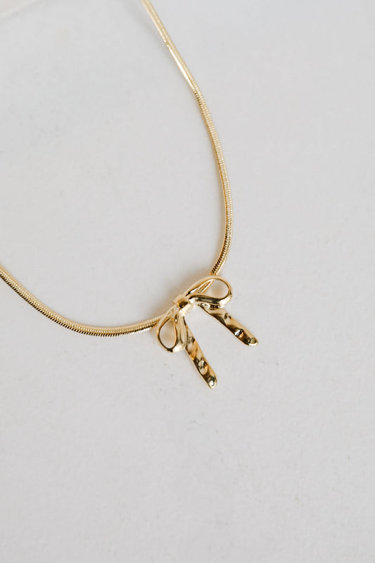 Gracie Gold Bow Charm Necklace