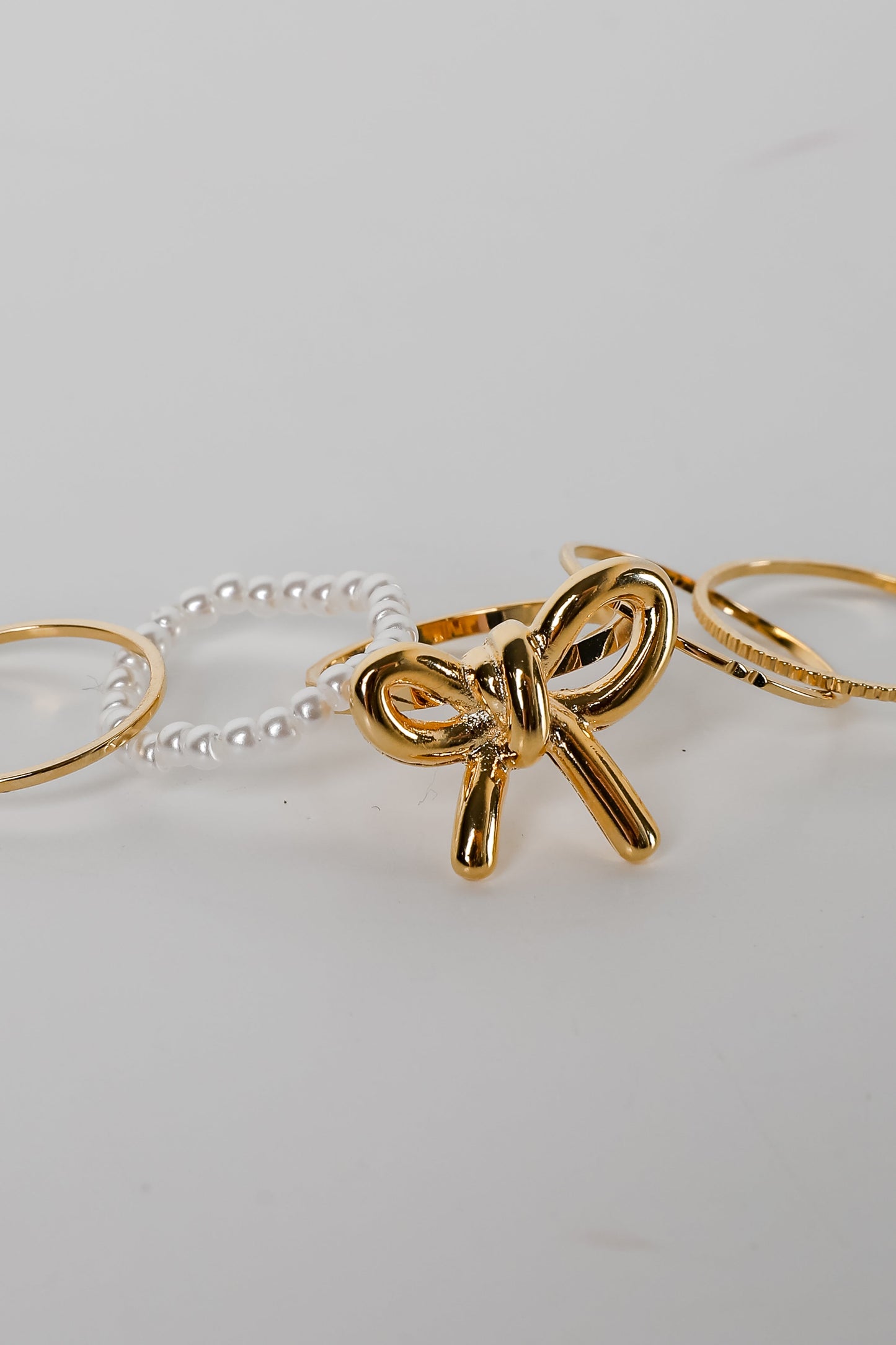 Eliana Gold Bow Ring Set