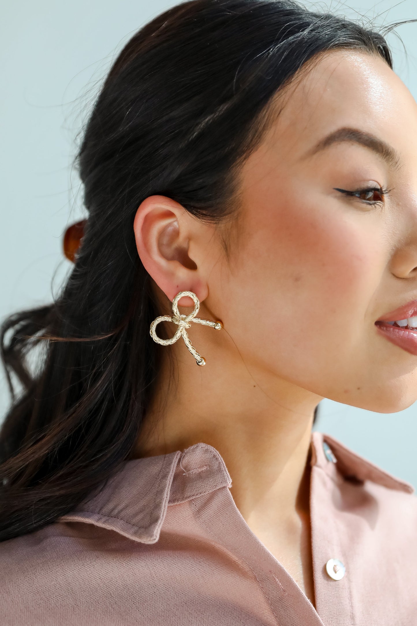 Tori Gold Braided Bow Earrings