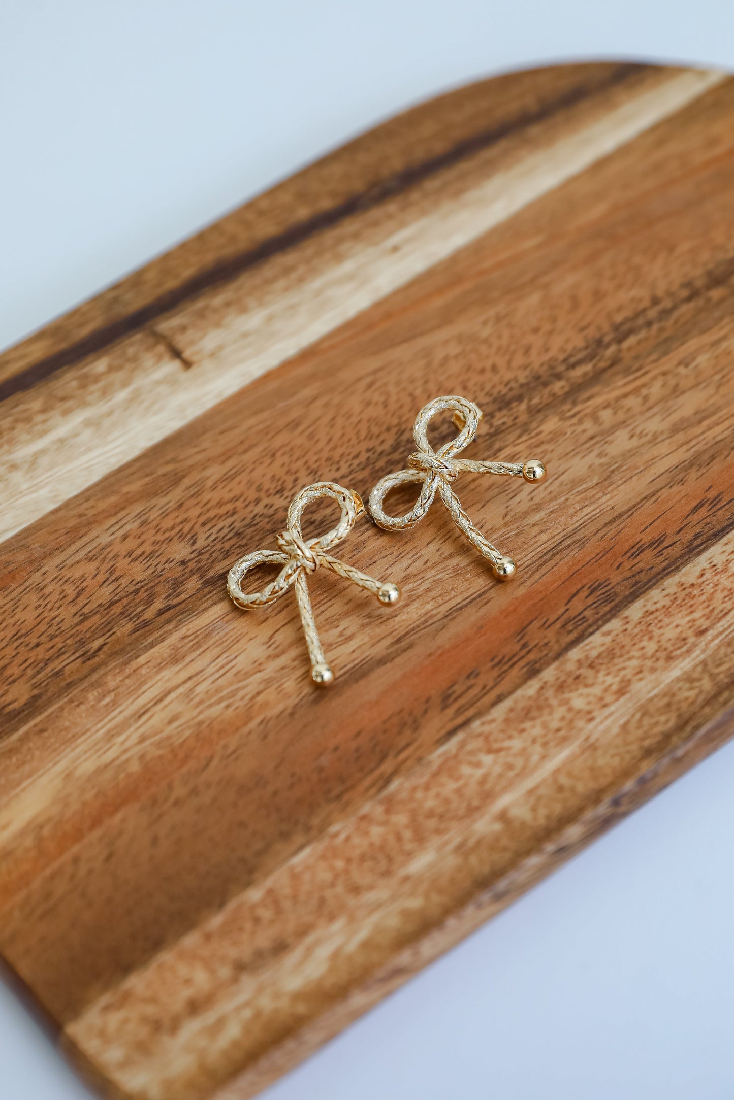 Tori Gold Braided Bow Earrings