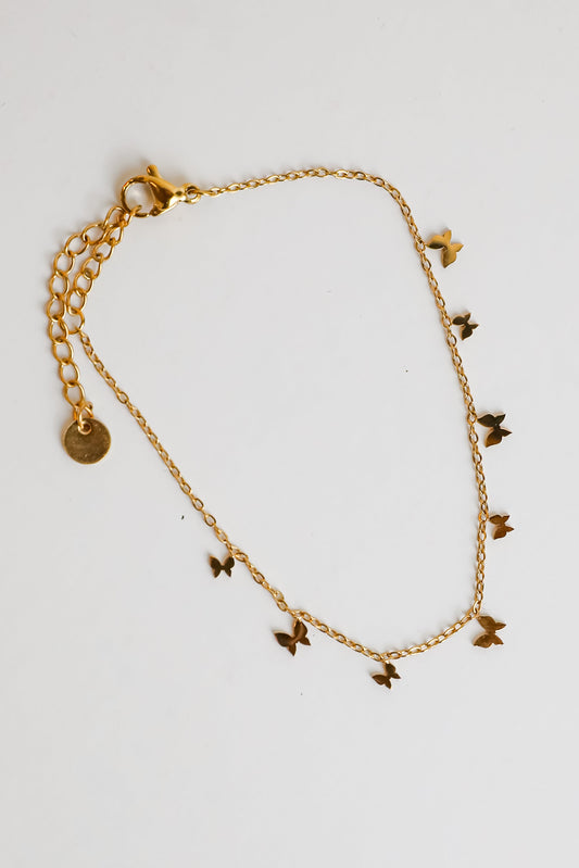 Katy Gold Butterfly Charm Bracelet
