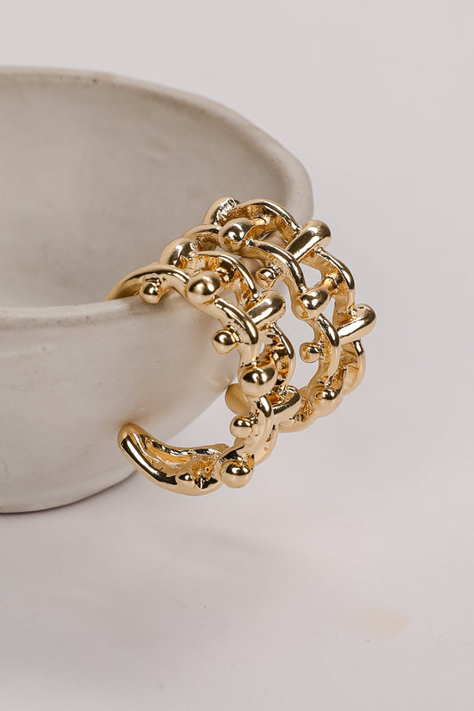 Maggie Gold Chainlink Hoop Earrings