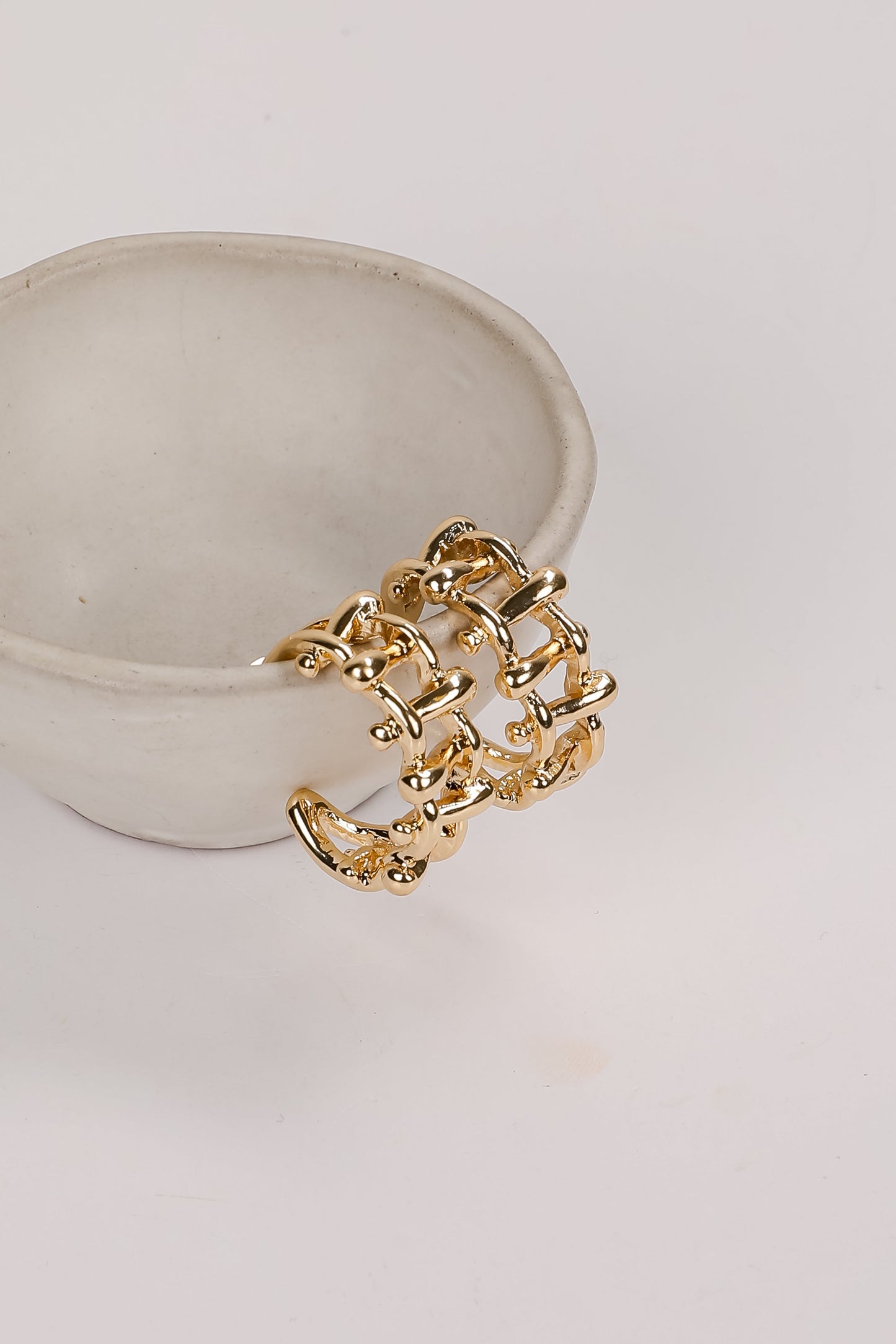 Maggie Gold Chainlink Hoop Earrings