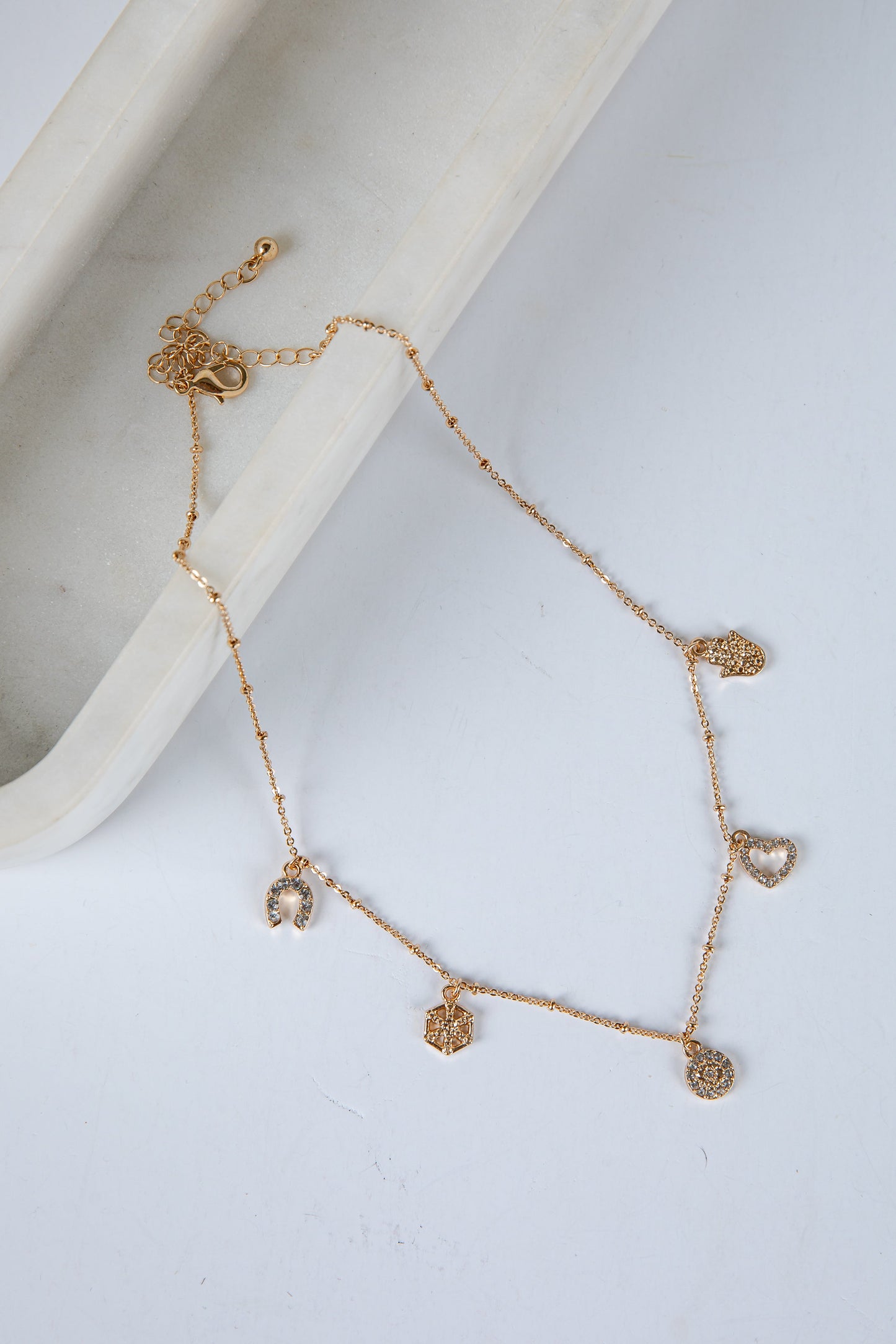 Brittany Gold Charm Necklace