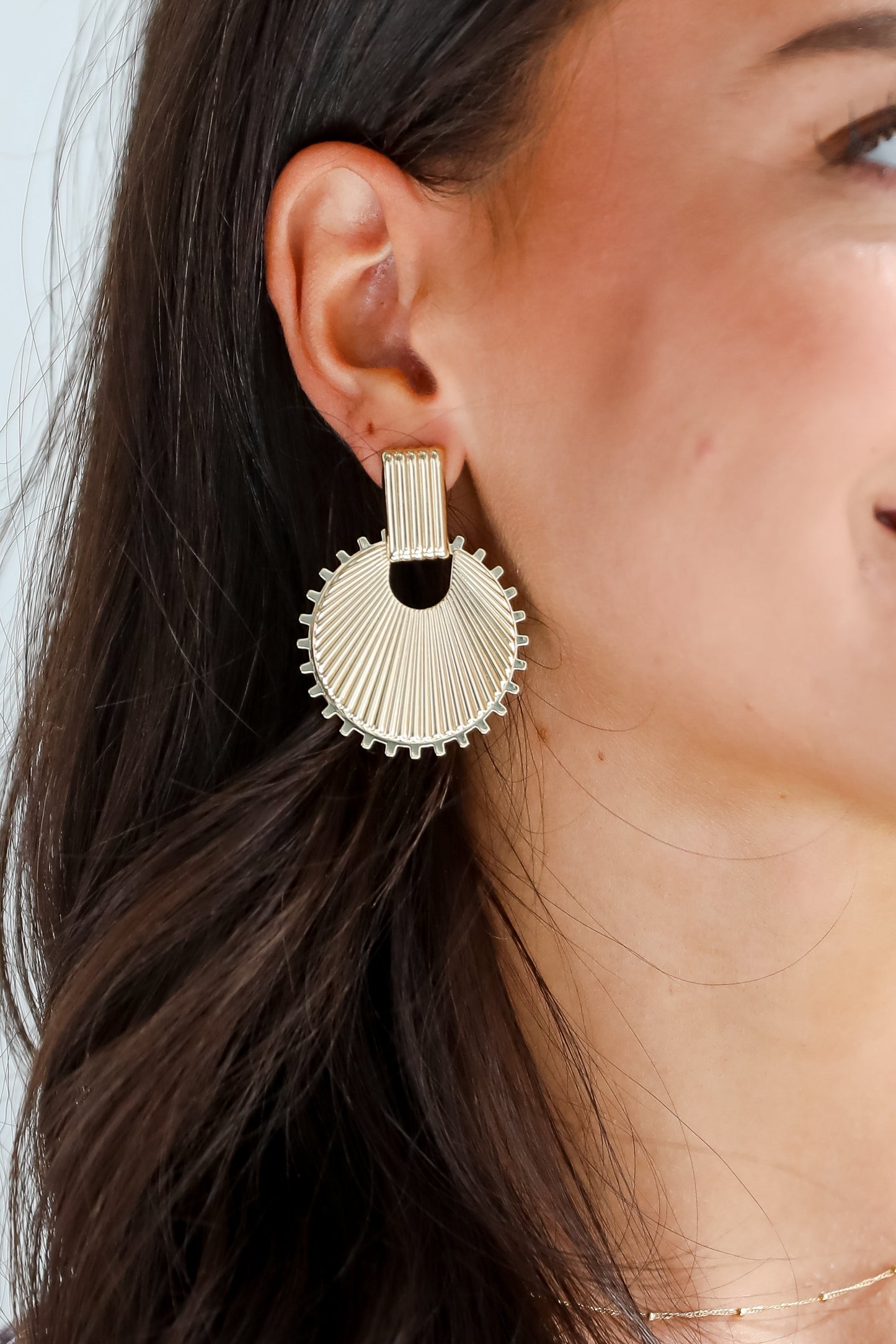 FINAL SALE - Sarah Gold Statement Circle Earrings