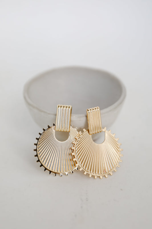 FINAL SALE - Sarah Gold Statement Circle Earrings
