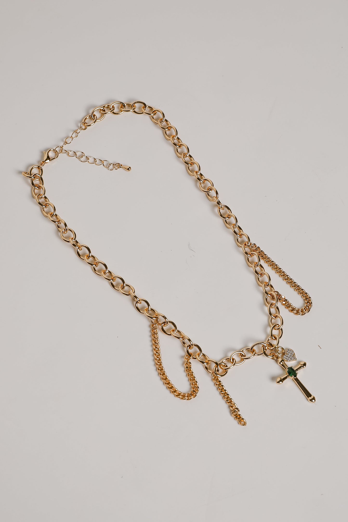 Sophie Gold Cross Charm Necklace