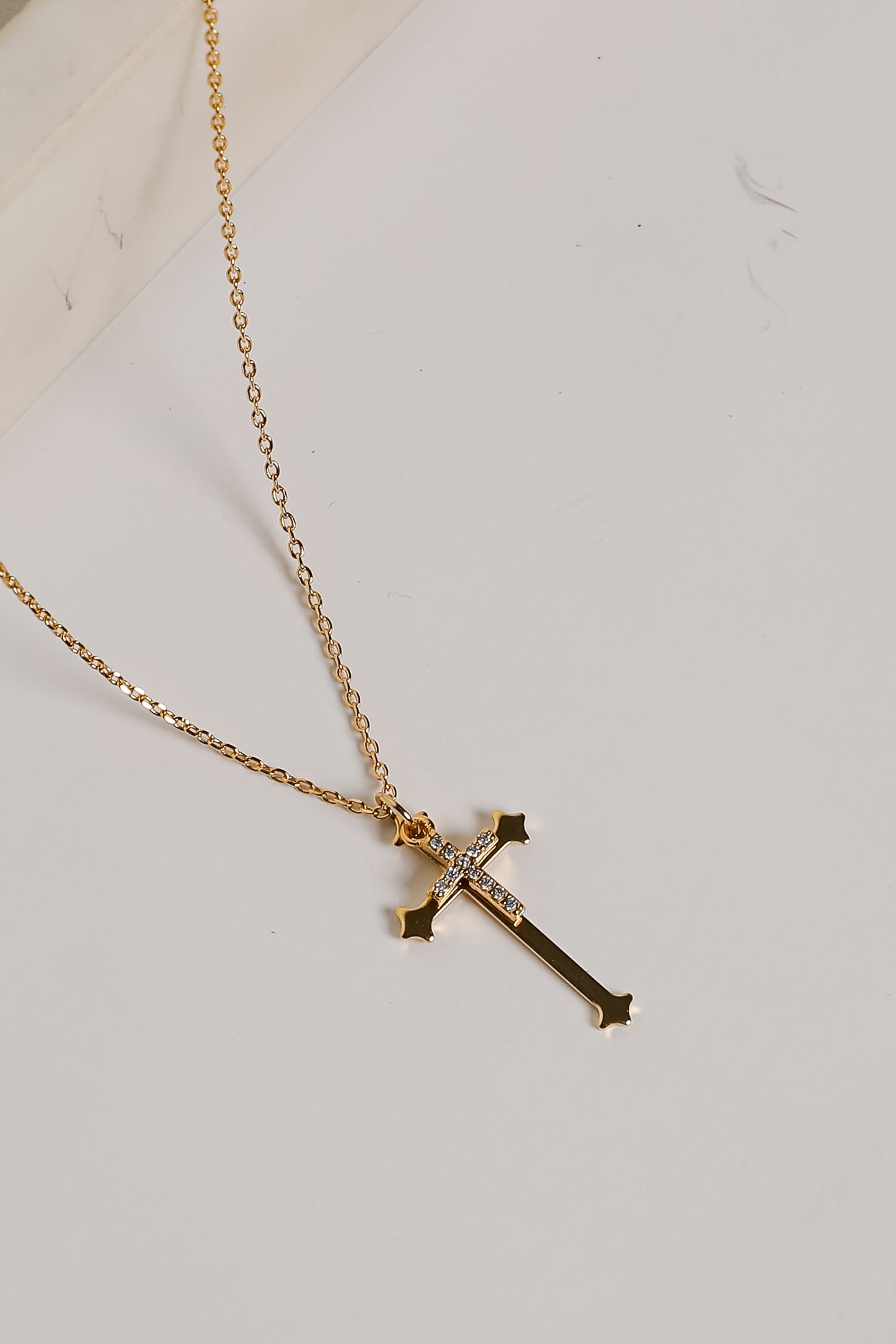 Ella Gold Cross Charm Necklace