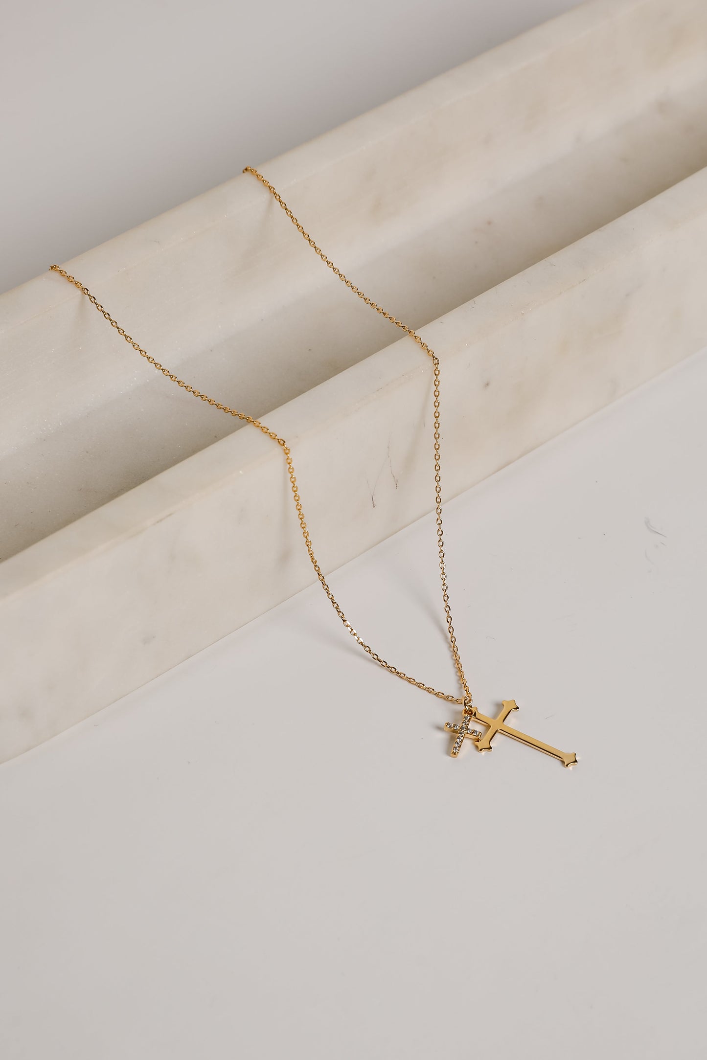 Ella Gold Cross Charm Necklace