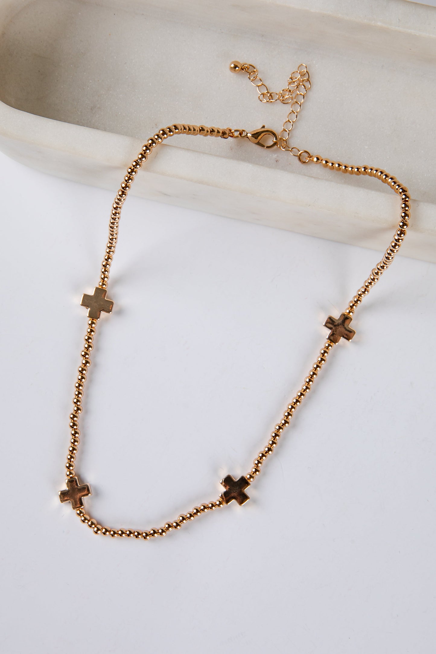 Evelyn Gold Beaded Necklace