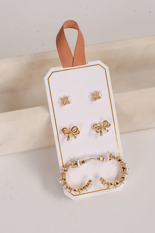 Caroline Gold Earring Set