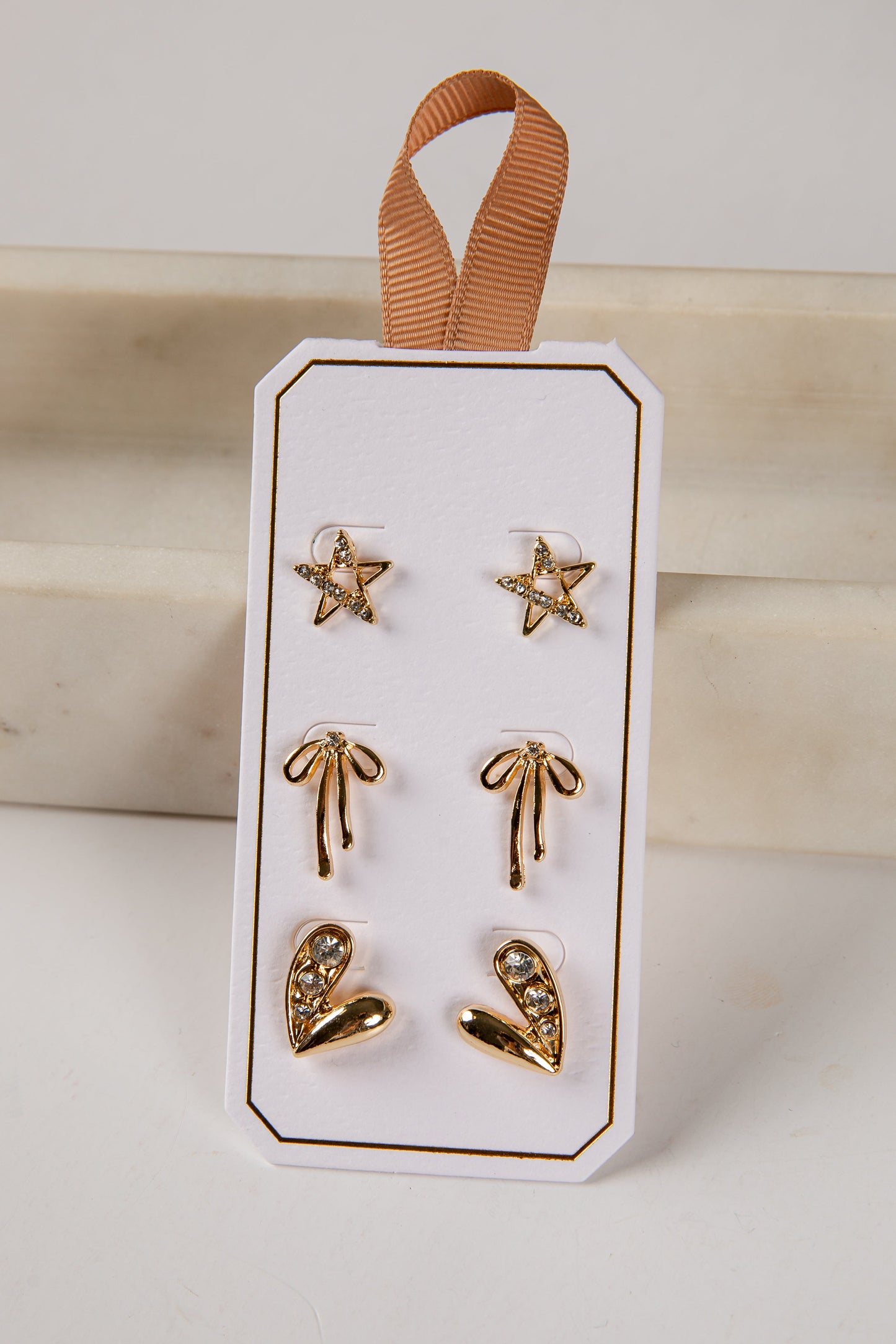 Phoebe Gold Stud Earring Set