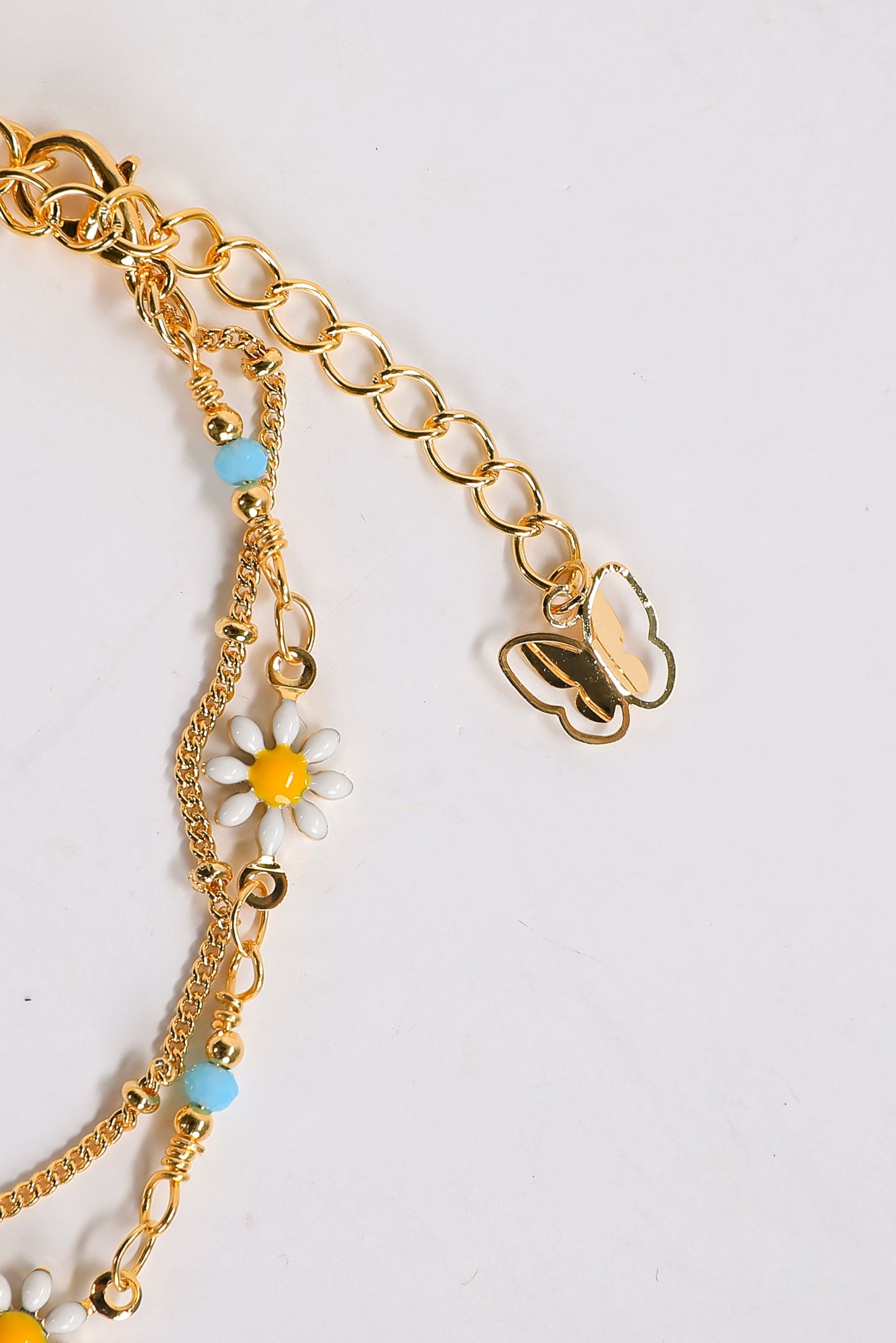 Harper Gold Flower Layered Chain Bracelet