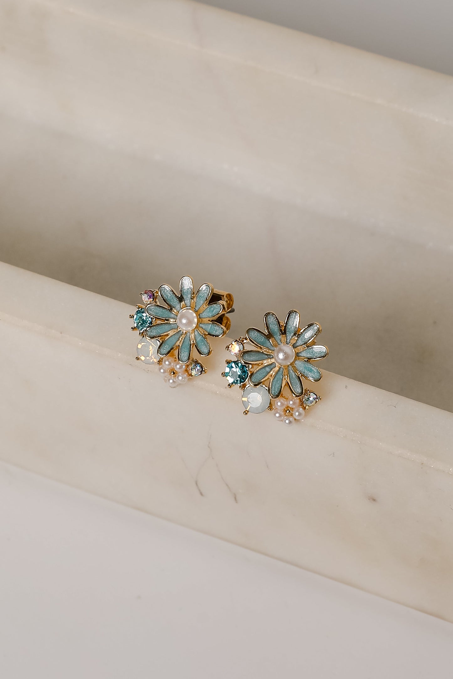 Charlie Gold Flower Stud Earrings