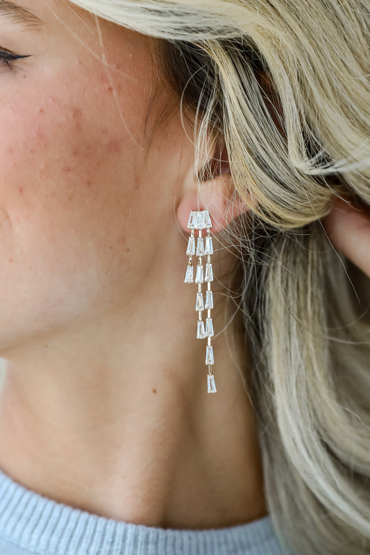 FINAL SALE - Blaire Gold Gemstone Chain Drop Earrings