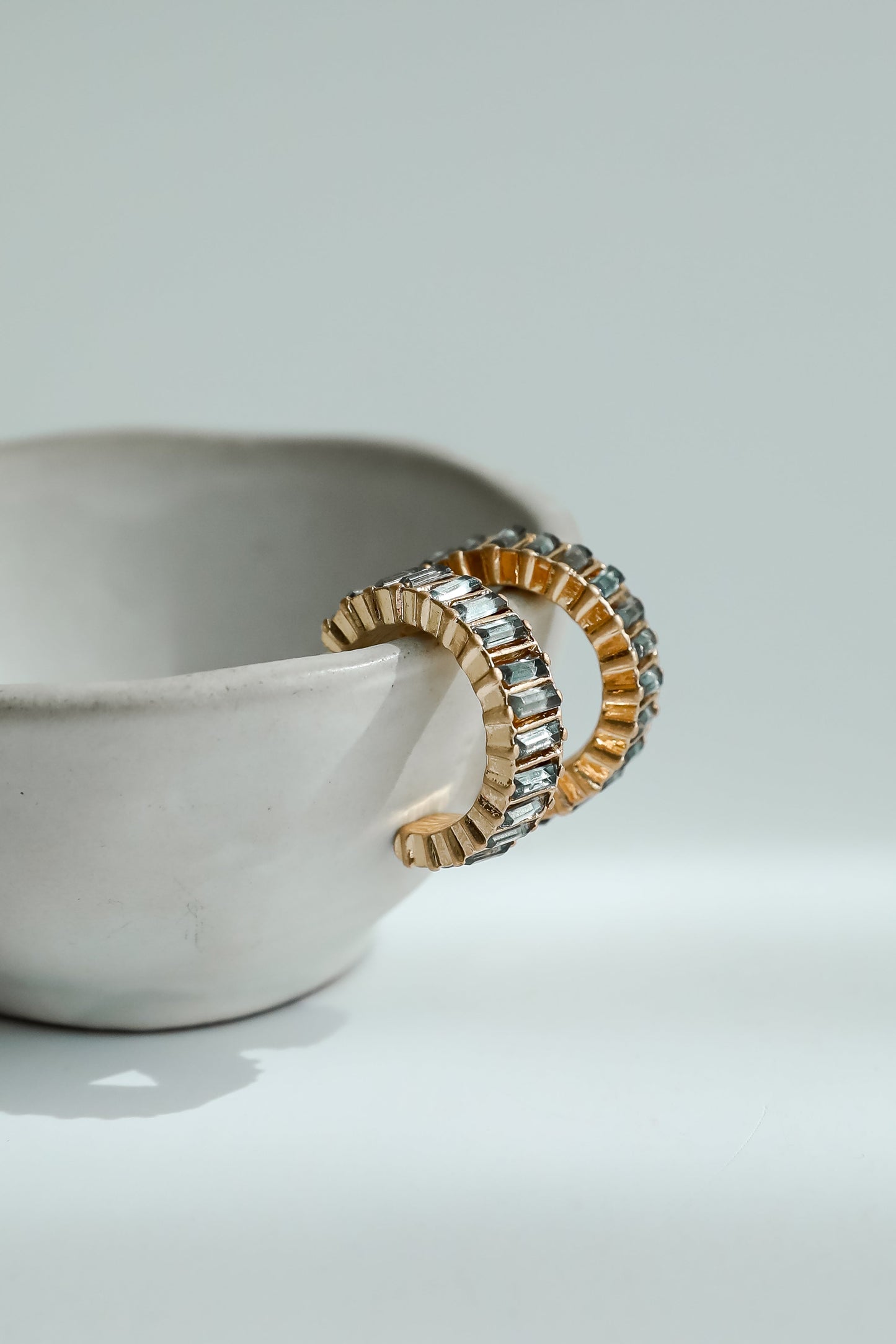 Presley Gold Gemstone Hoop Earrings