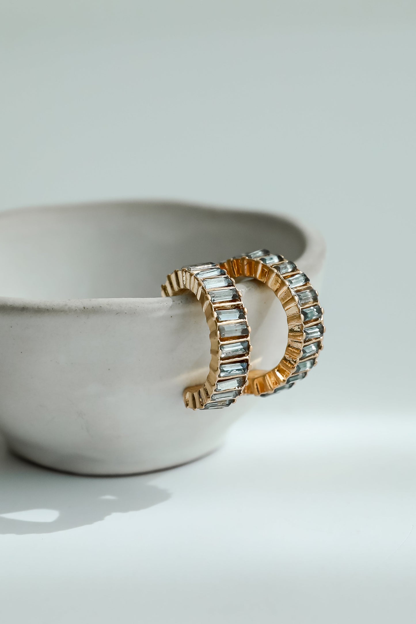 Presley Gold Gemstone Hoop Earrings