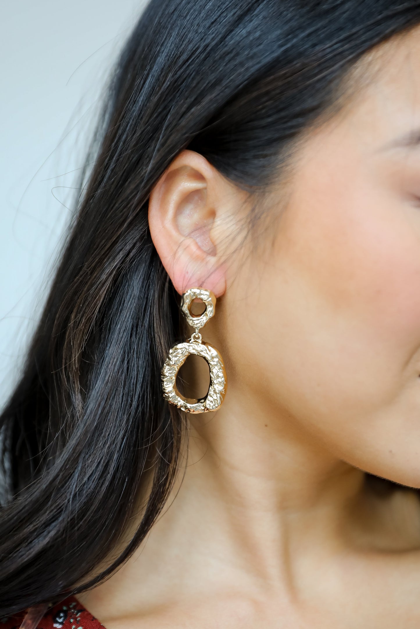 FINAL SALE - Wren Gold Hammered Drop Earrings