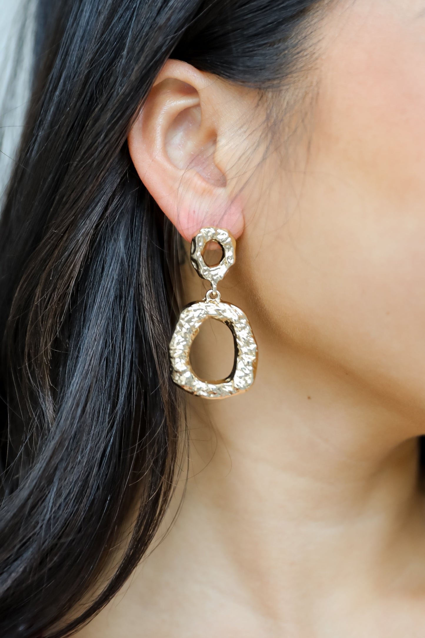 FINAL SALE - Wren Gold Hammered Drop Earrings