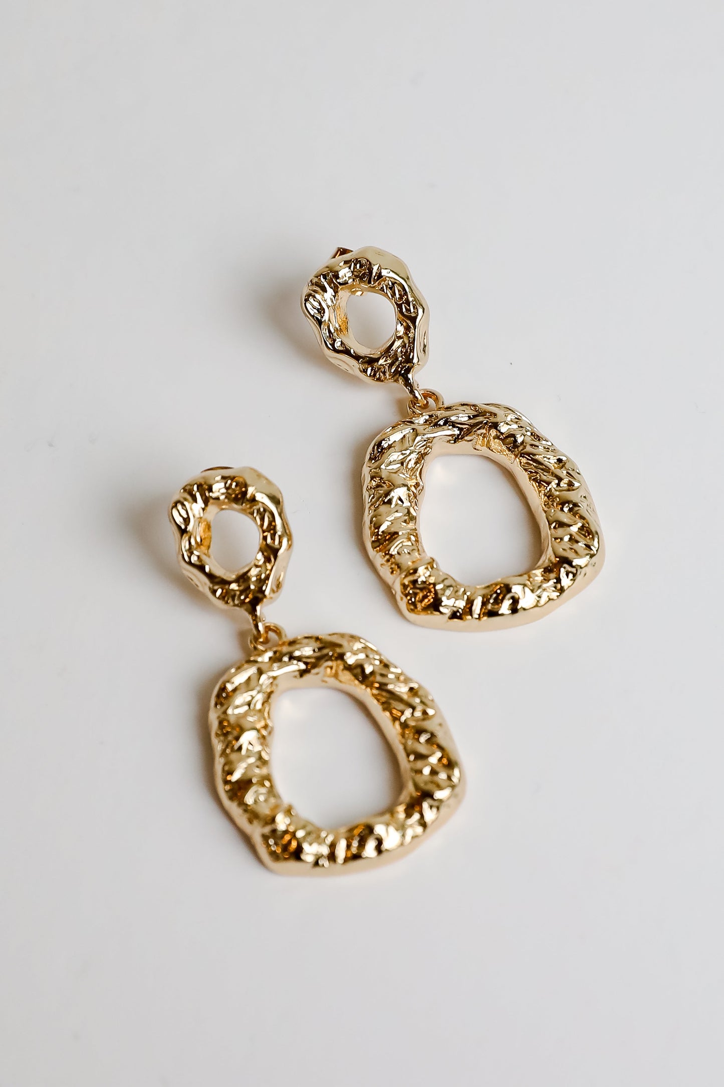 FINAL SALE - Wren Gold Hammered Drop Earrings