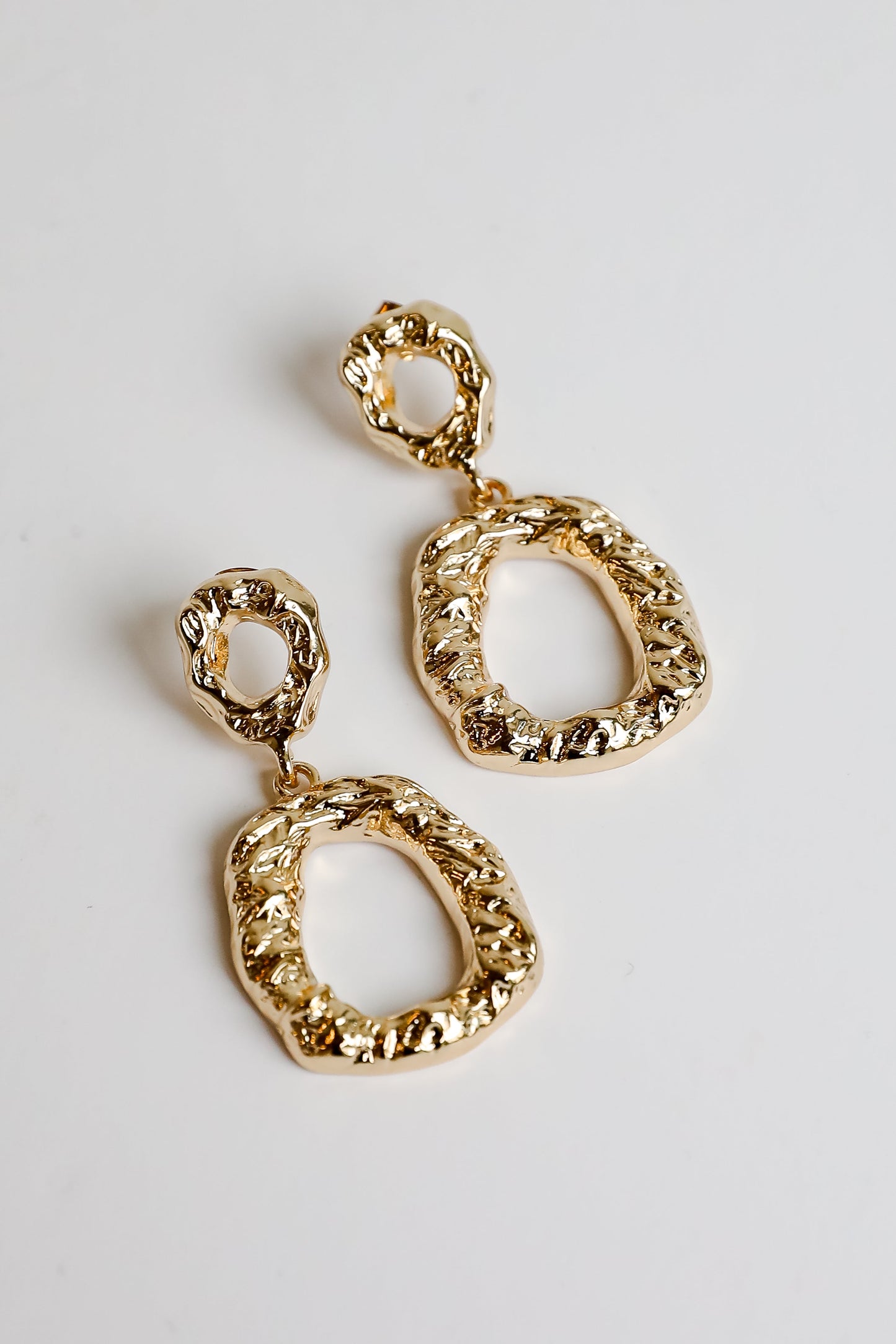 FINAL SALE - Wren Gold Hammered Drop Earrings