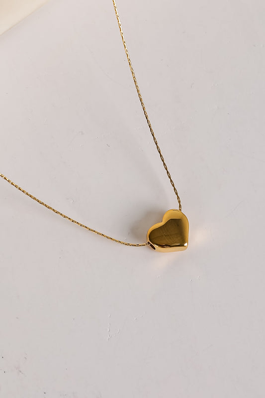 Abby Gold Heart Charm Necklace