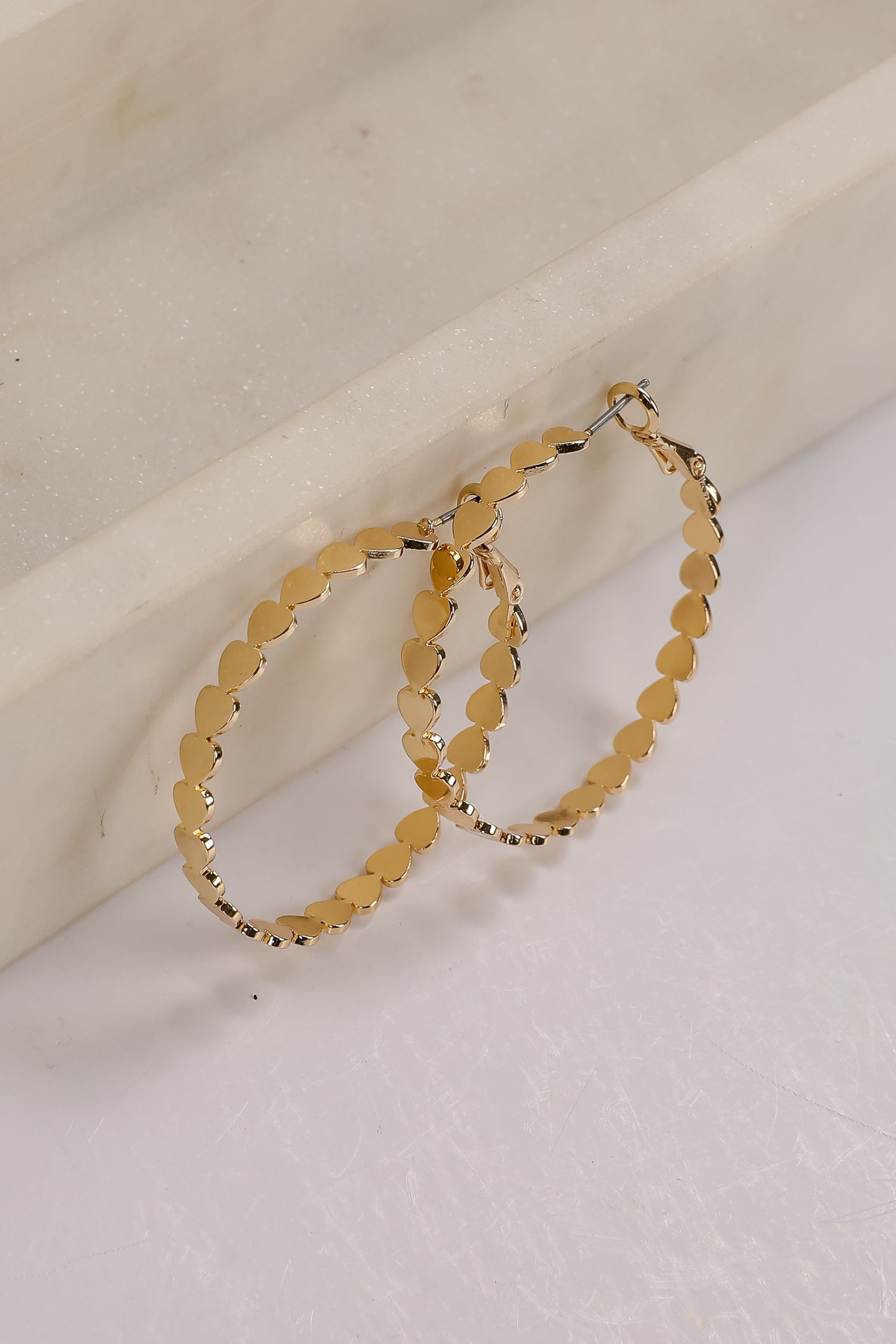 Ashley Gold Heart Hoop Earrings