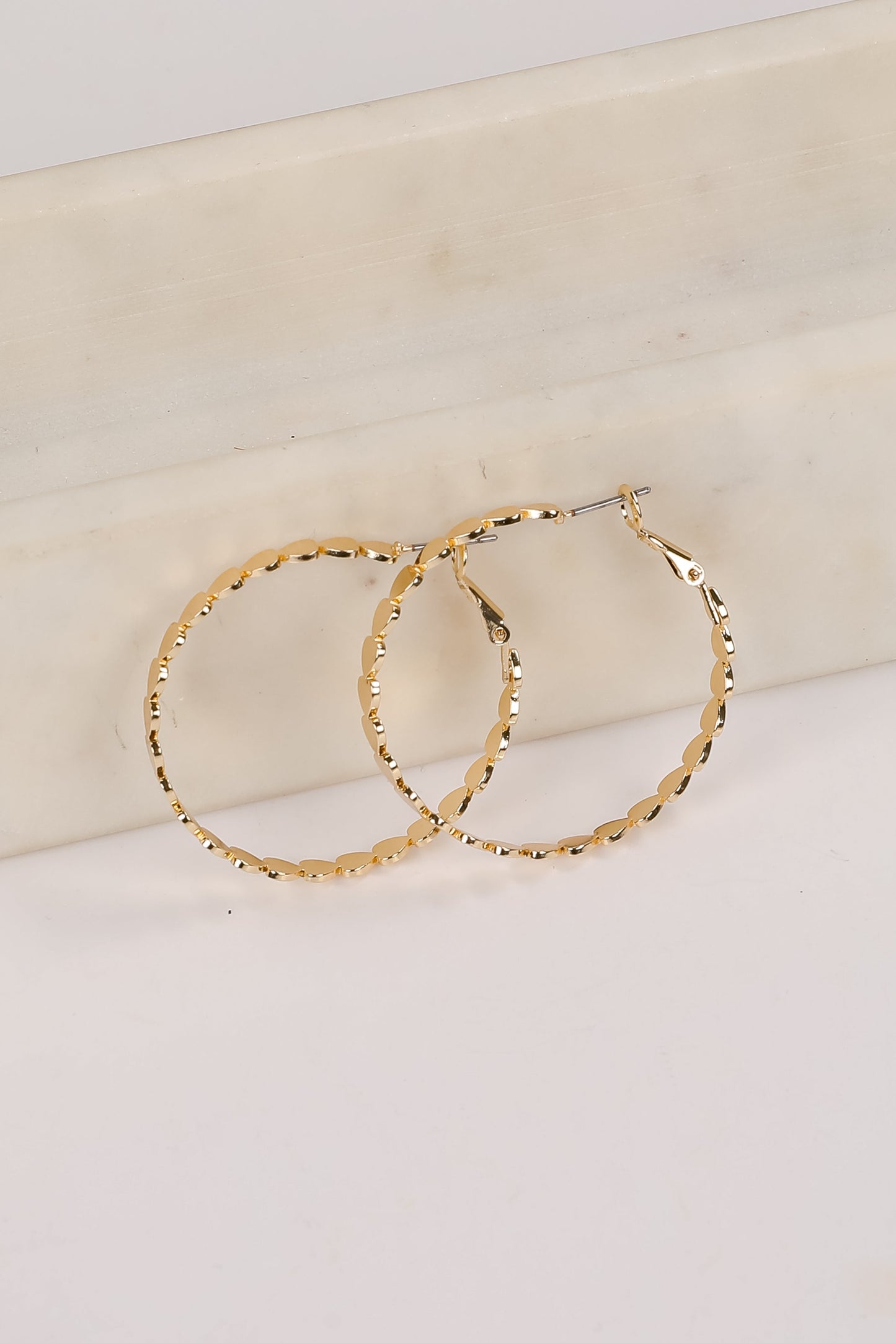 Ashley Gold Heart Hoop Earrings