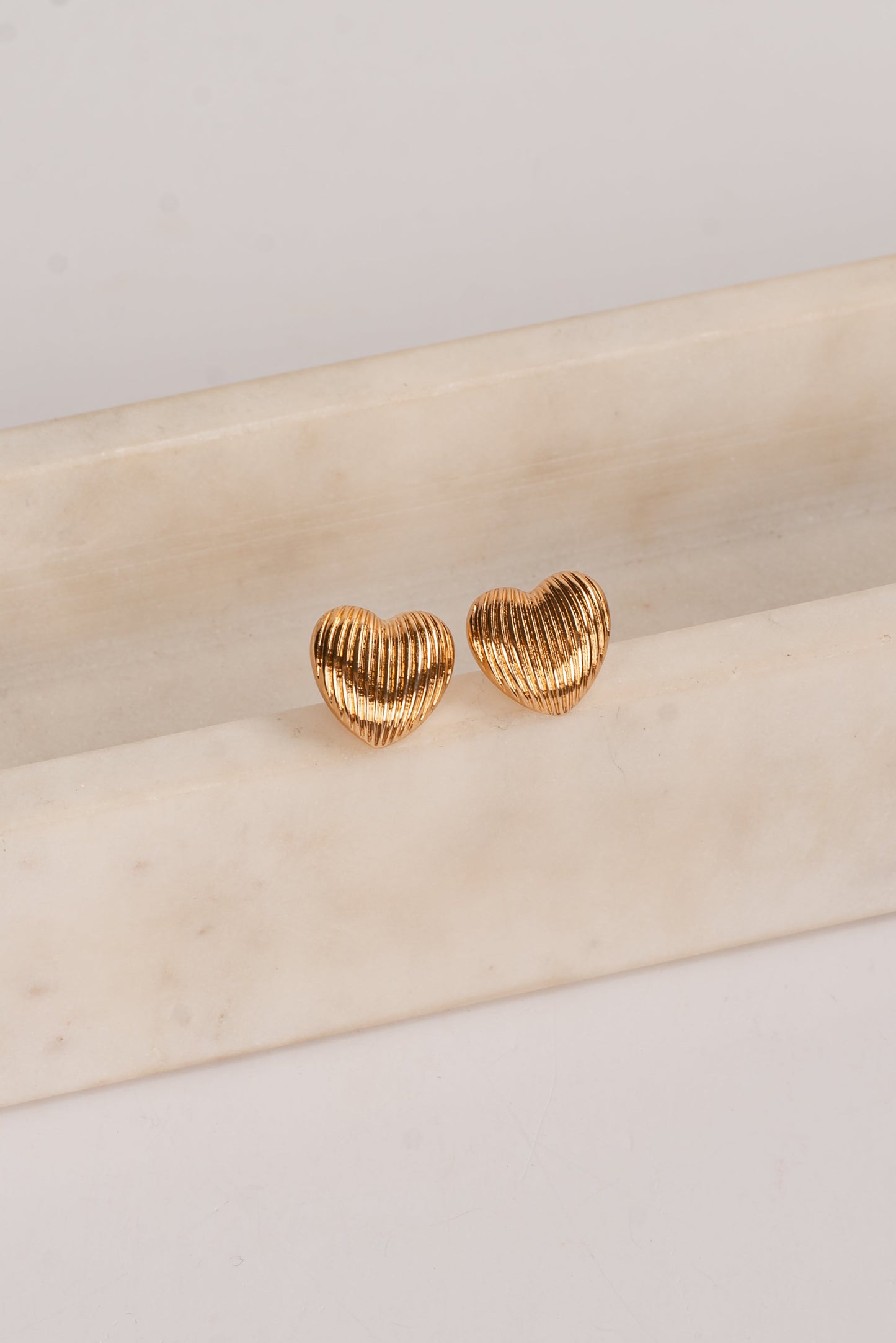 Camryn Gold Heart Stud Earrings