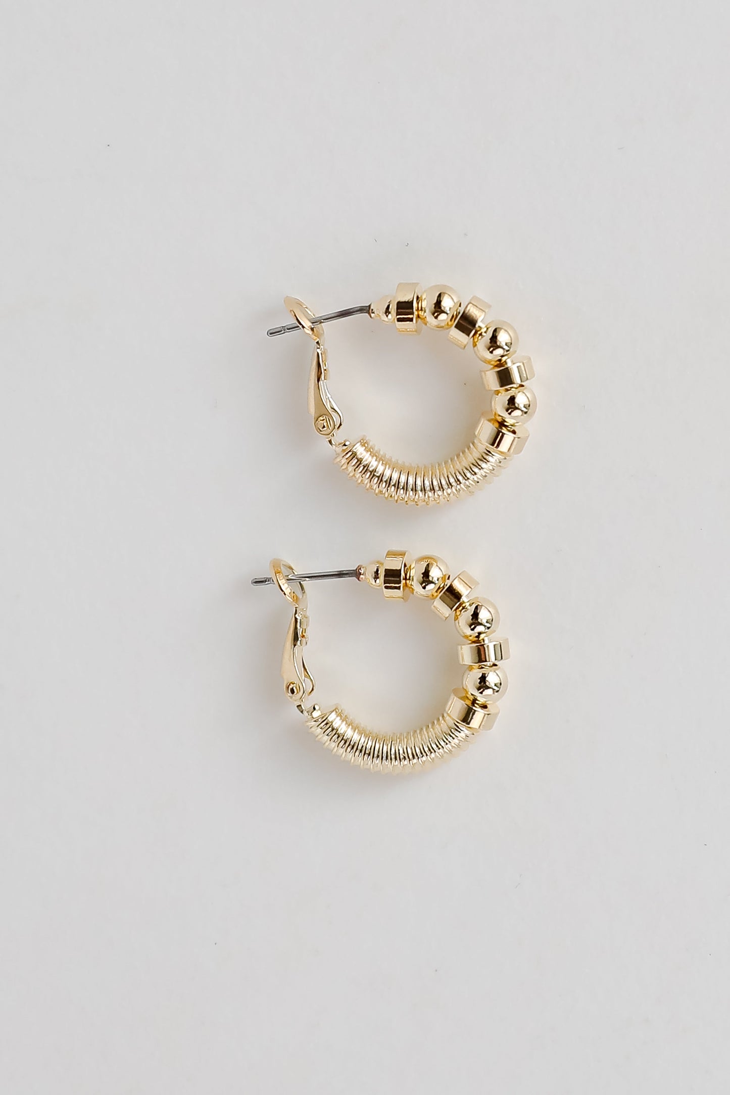 FINAL SALE - Ayla Gold Beaded Hoop Earrings