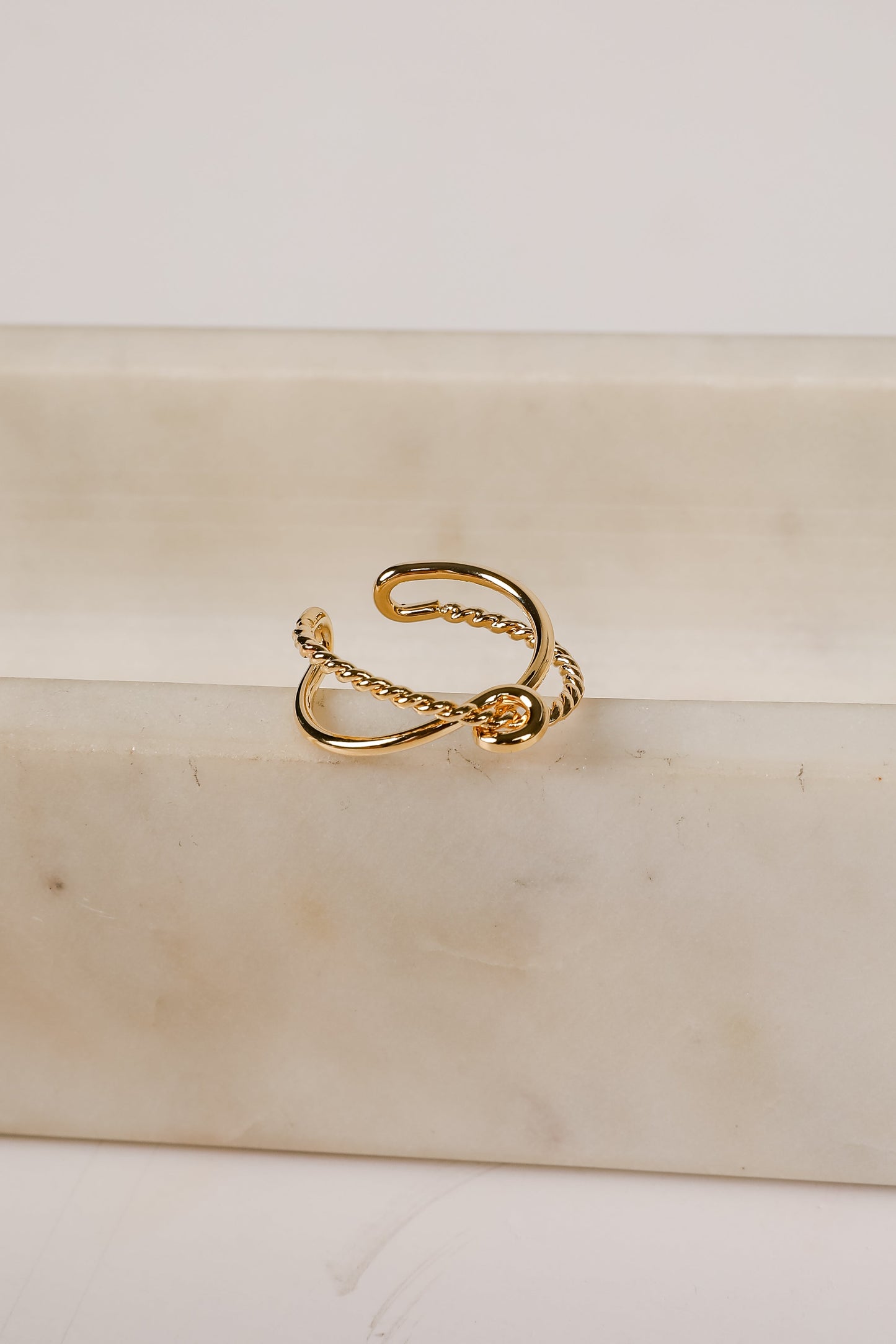 Lucy Gold Knot Double Ring