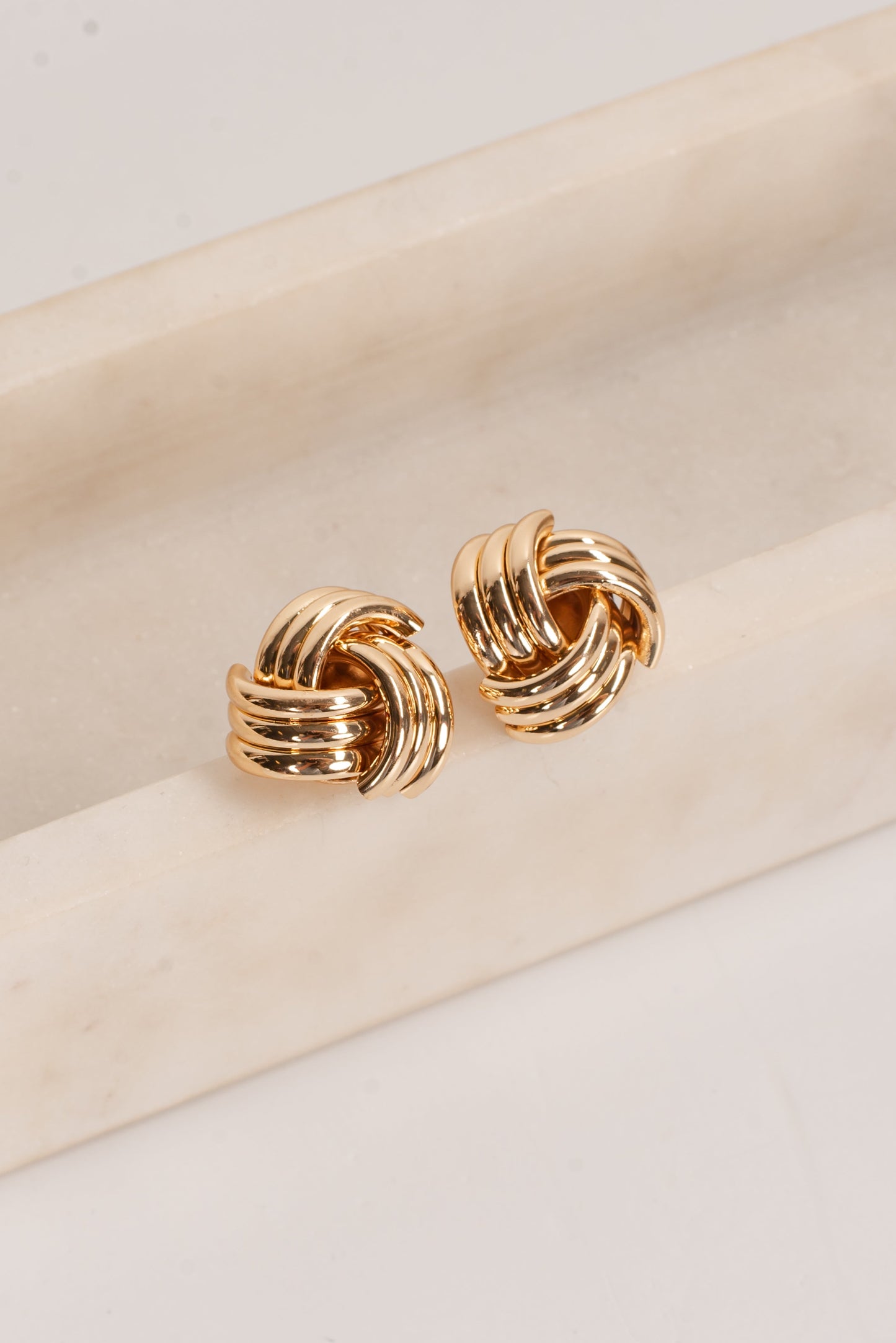 Reagan Gold Knot Stud Earrings