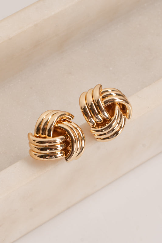 Reagan Gold Knot Stud Earrings